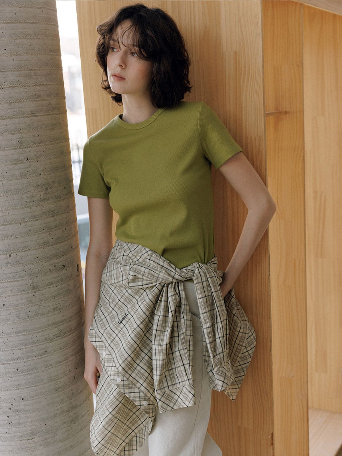 헌치(HUNCH) Bic Check Overfit Embroidery Shirt