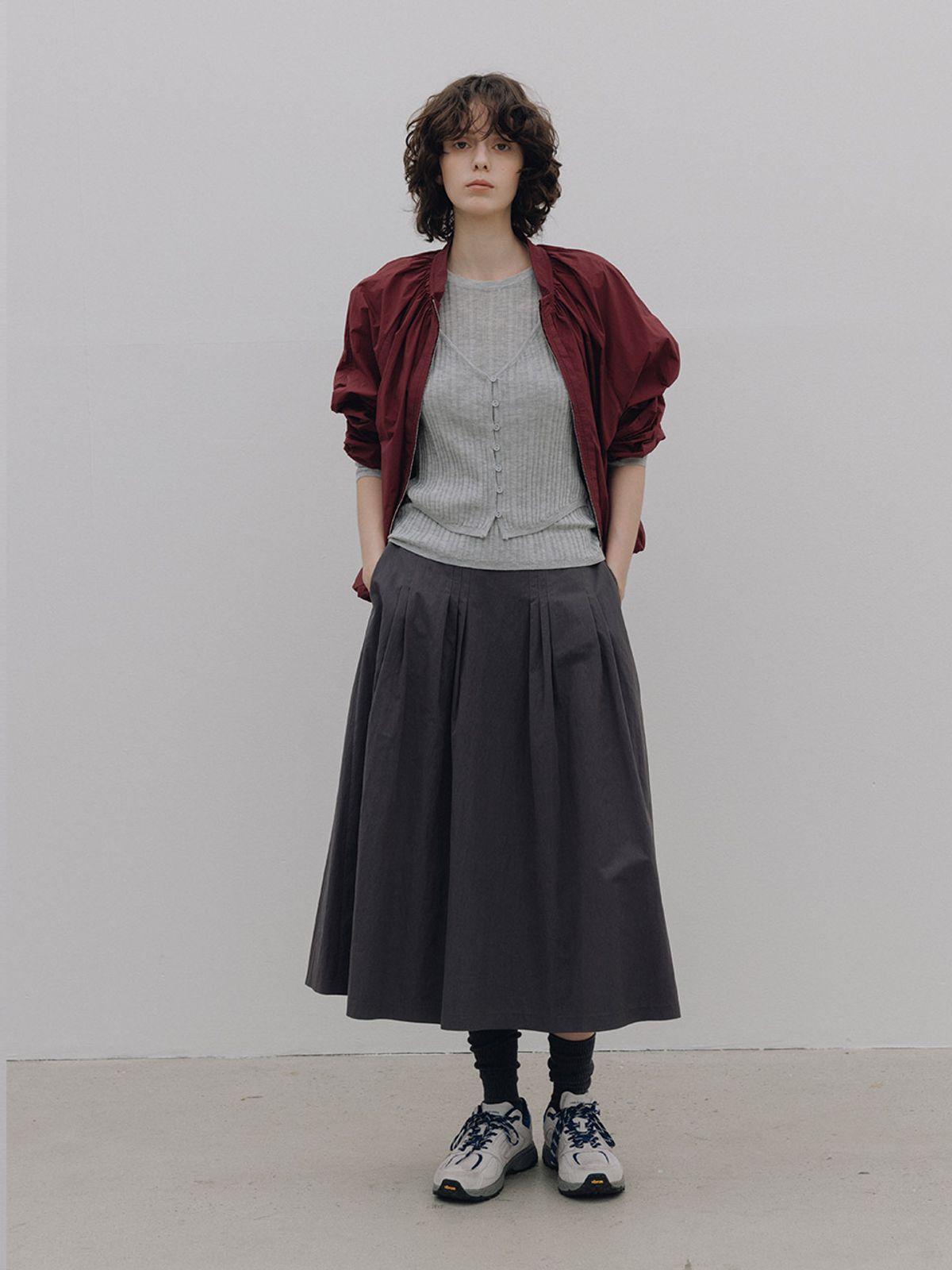 헌치(HUNCH) Shirred Blouson Jumper (2color)