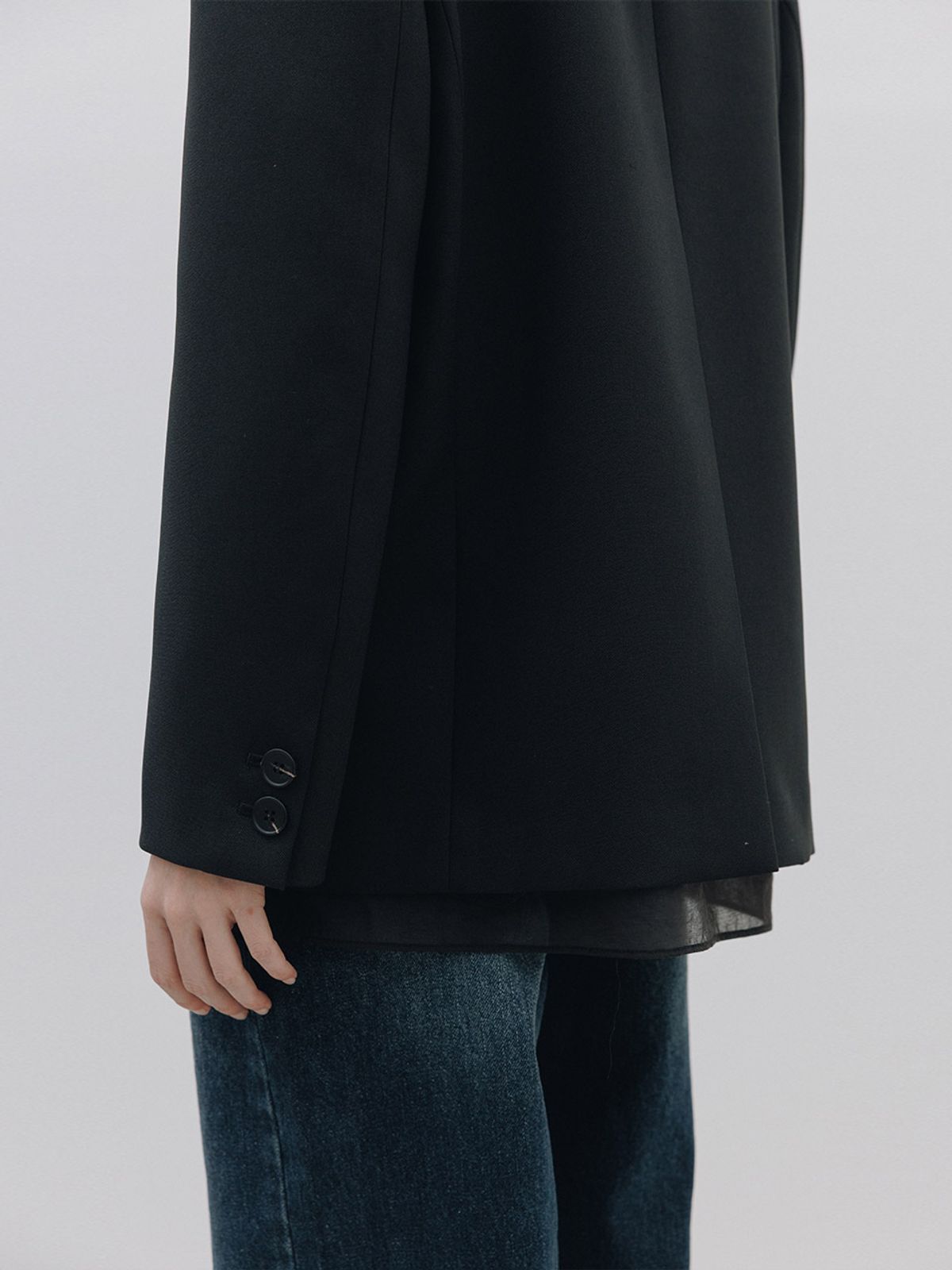 헌치(HUNCH) Sheer Layer No Collar Jacket