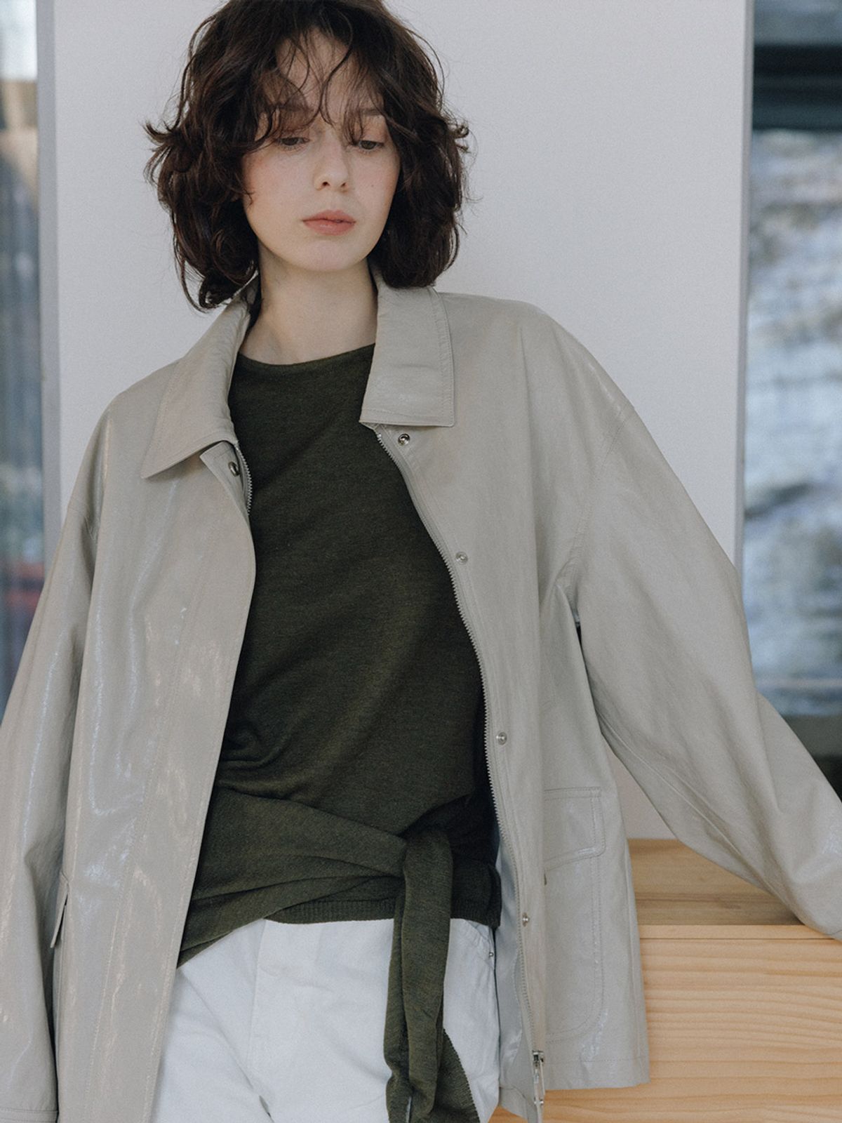 헌치(HUNCH) Utility Leather Work Jumper (2color)