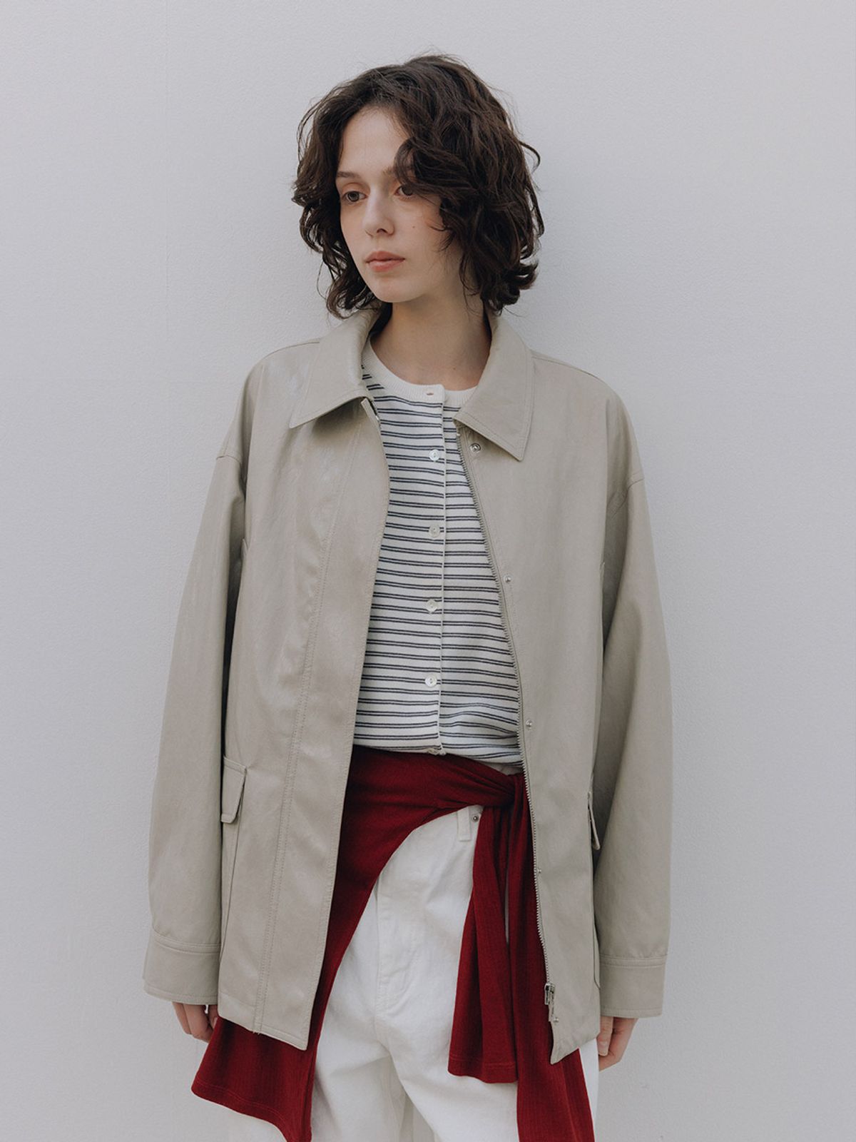 헌치(HUNCH) Utility Leather Work Jumper (2color)