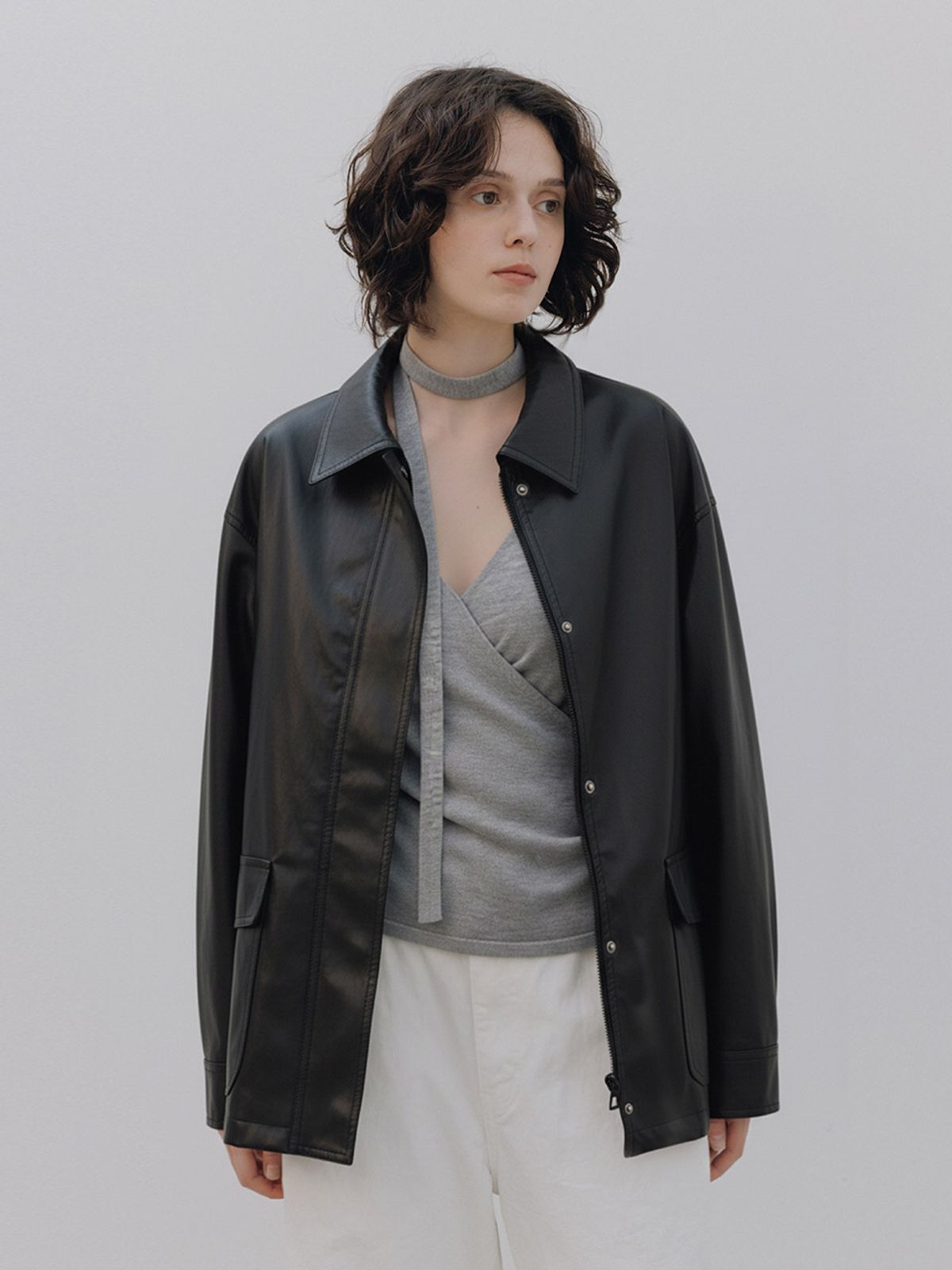 헌치(HUNCH) Utility Leather Work Jumper (2color)
