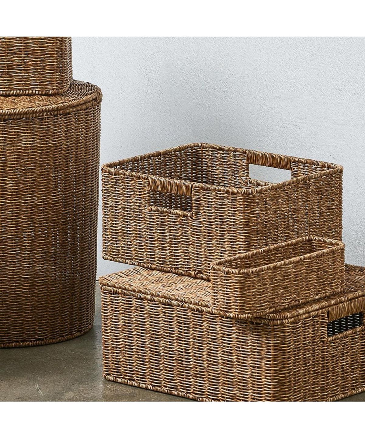 자주(JAJU) 데일리 수납 바스켓 40x34x16cm 뚜껑 내추럴