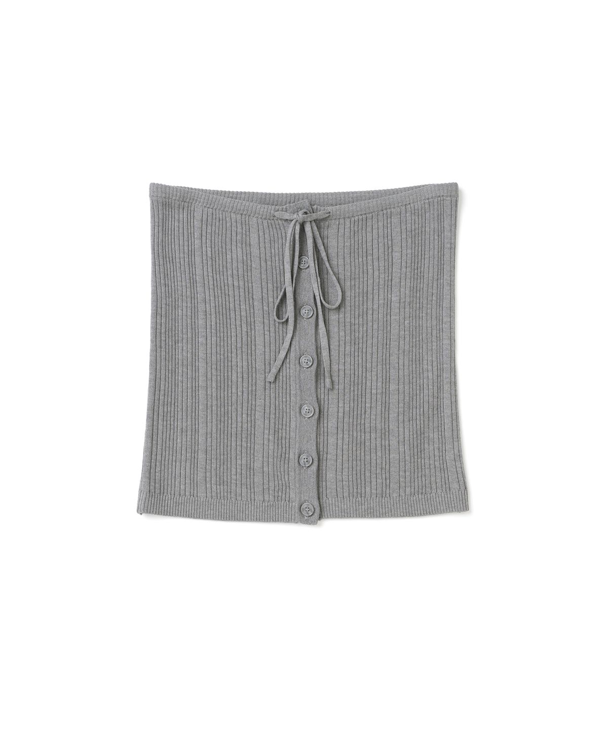 밀로 우먼(MILLO WOMEN) 리브드 레이어드 니트 탑 [멜란지 그레이]