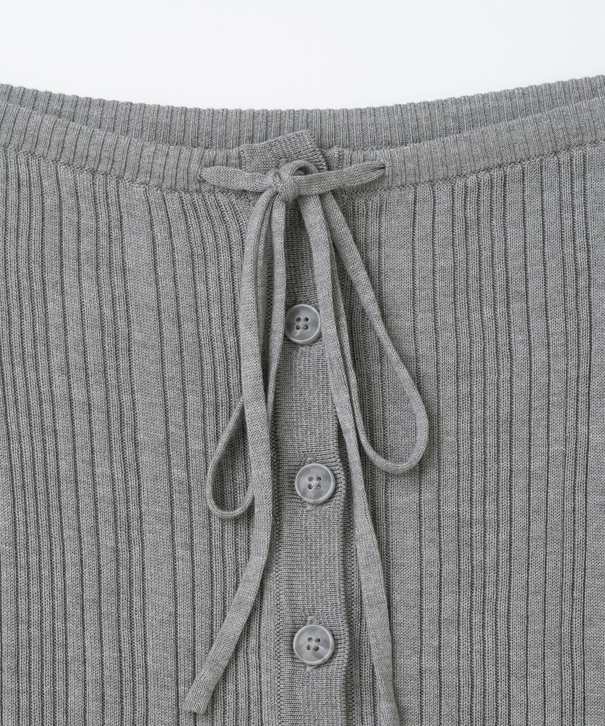 밀로 우먼(MILLO WOMEN) 리브드 레이어드 니트 탑 [멜란지 그레이]