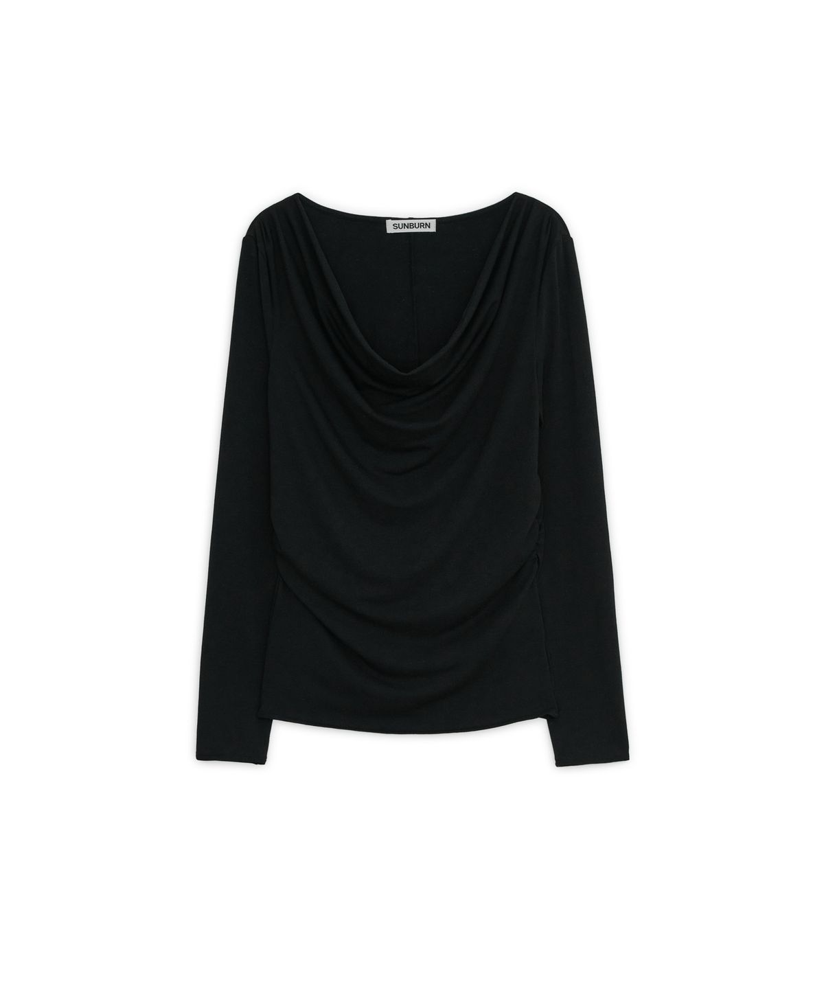 썬번프로젝트(SUNBURNPROJECT) COWL NECK LONG SLEEVE TOP, BLACK
