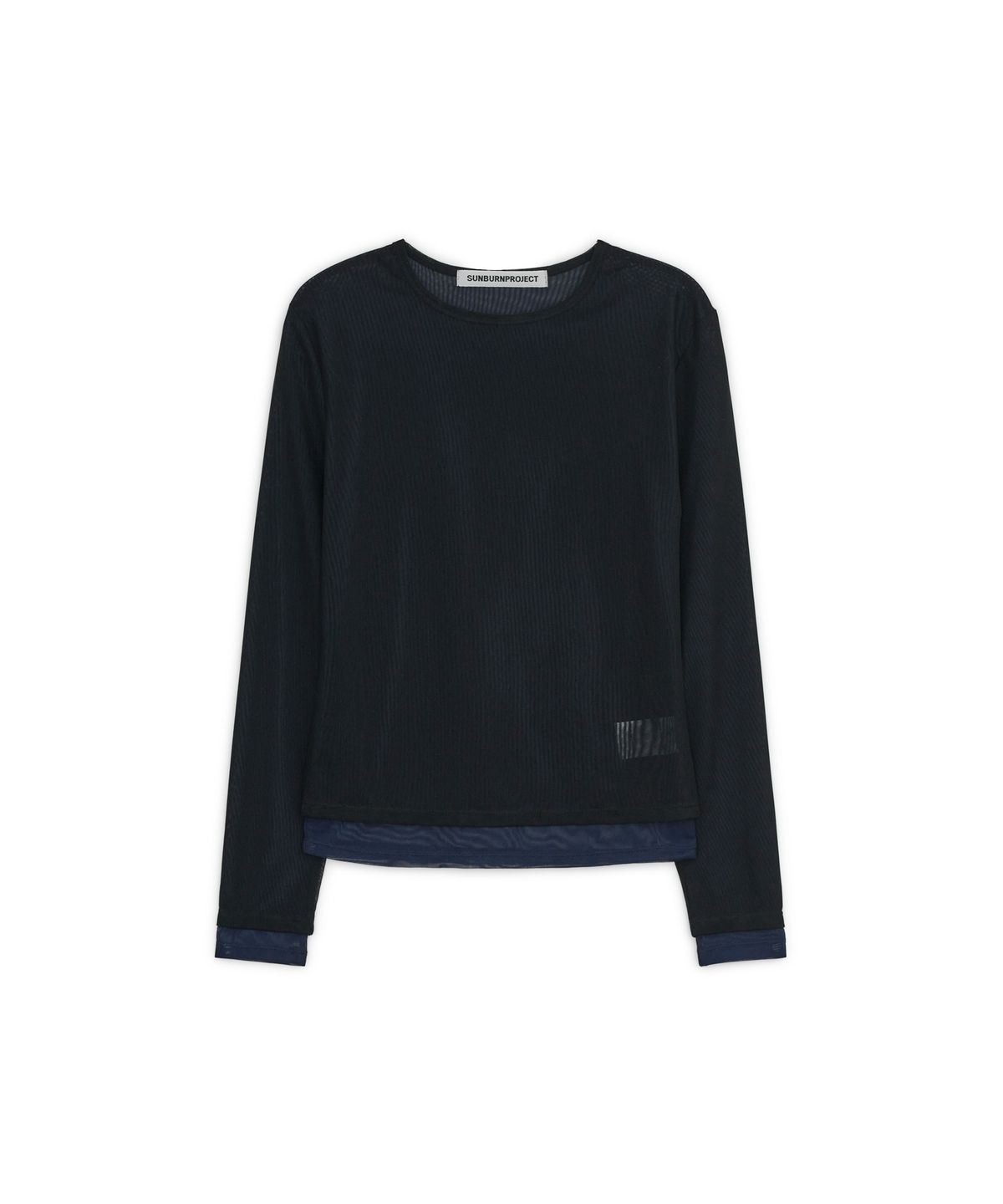 썬번프로젝트(SUNBURNPROJECT) MESH LAYERED LONG SLEEVE TOP, BLACK