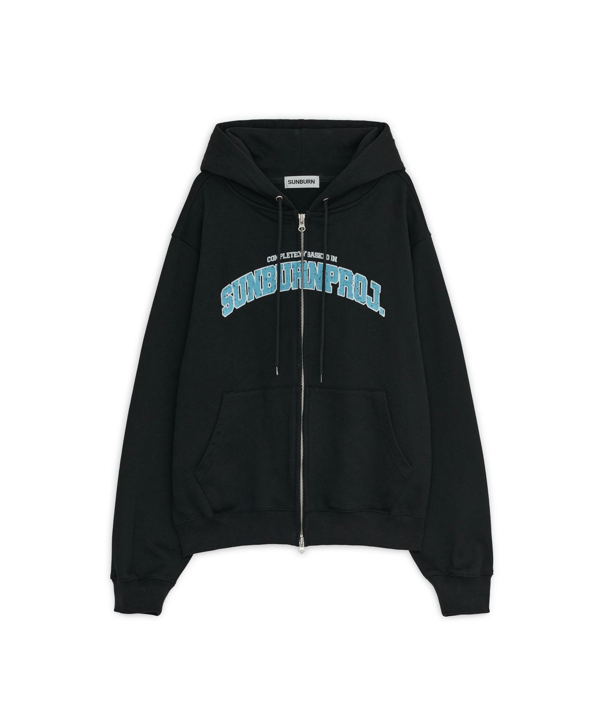 썬번프로젝트(SUNBURNPROJECT) SUNBURN BASIC LOGO HOODIE ZIP-UP, BLACK