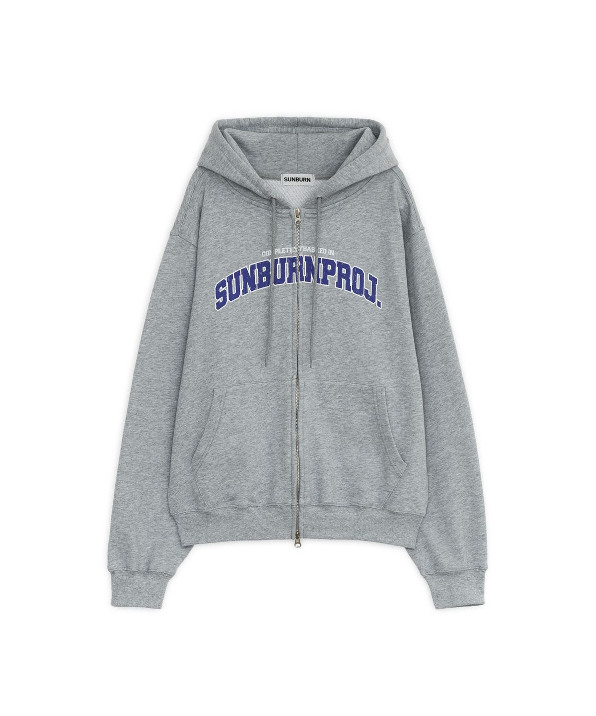 썬번프로젝트(SUNBURNPROJECT) SUNBURN BASIC LOGO HOODIE ZIP-UP, MELANGE GRAY