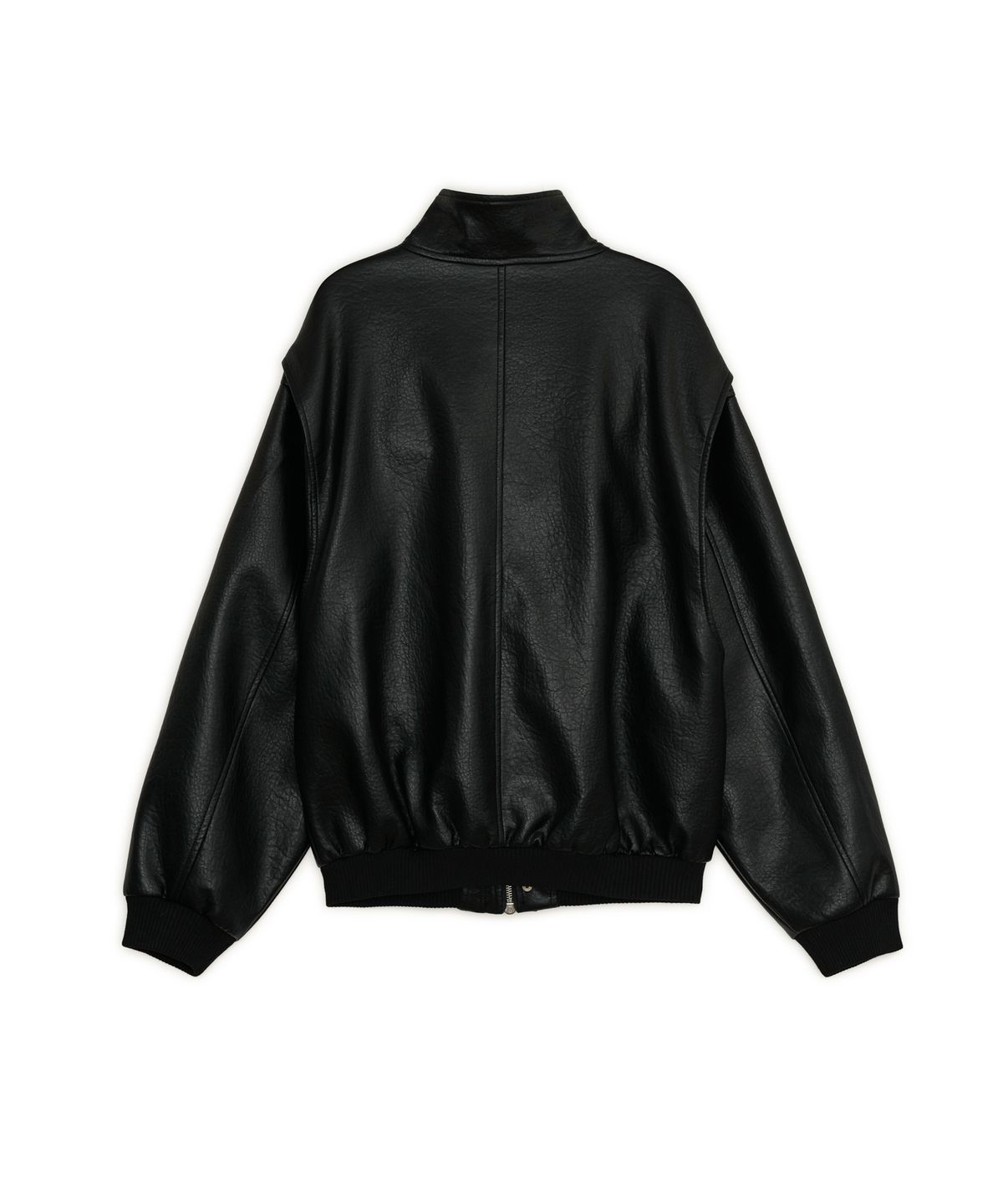 썬번프로젝트(SUNBURNPROJECT) FAUX LEATHER HIGH NECK JUMPER, BLACK