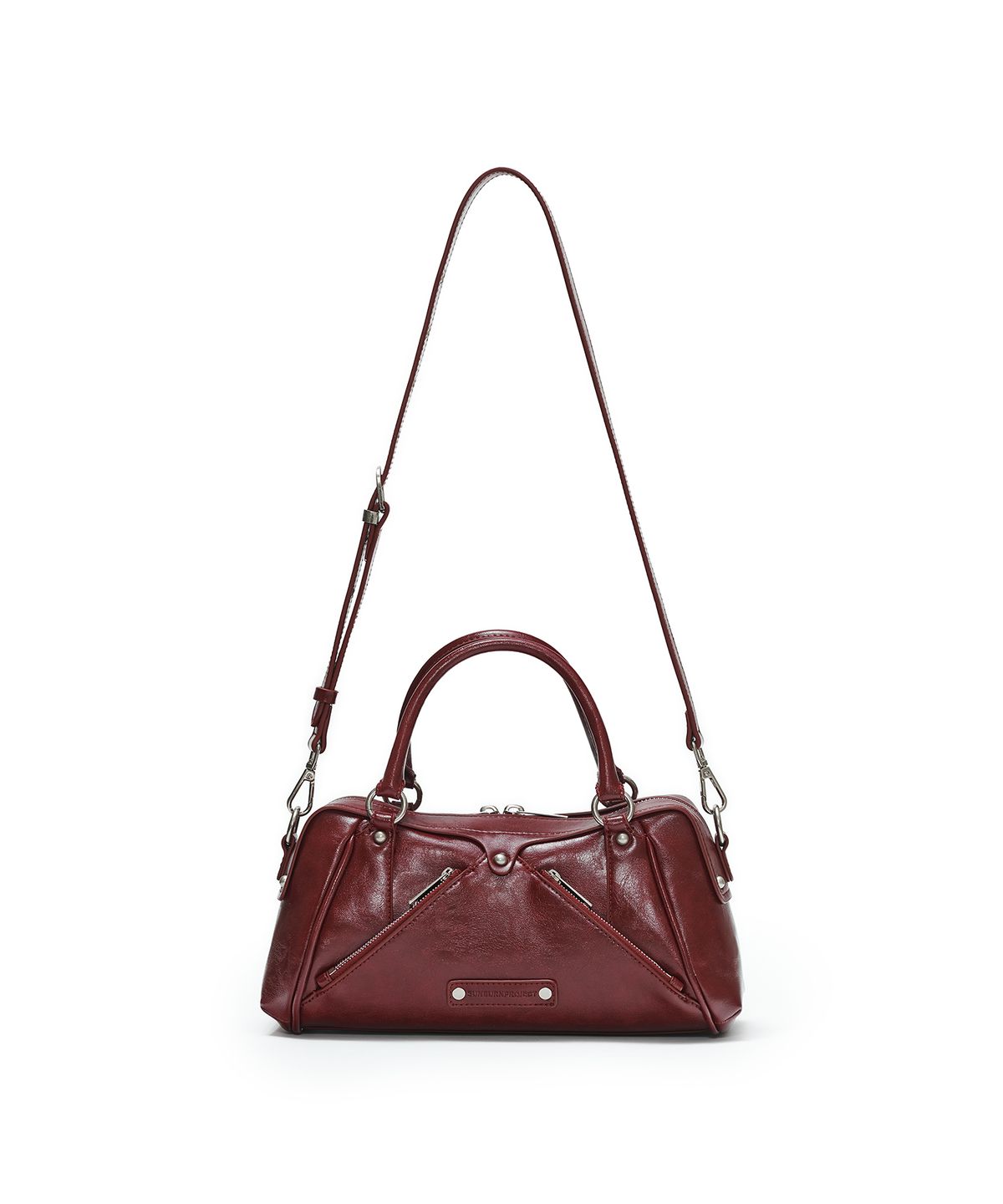 썬번프로젝트(SUNBURNPROJECT) FAUX LEATHER MINI M.O.S BAG, BURGUNDY