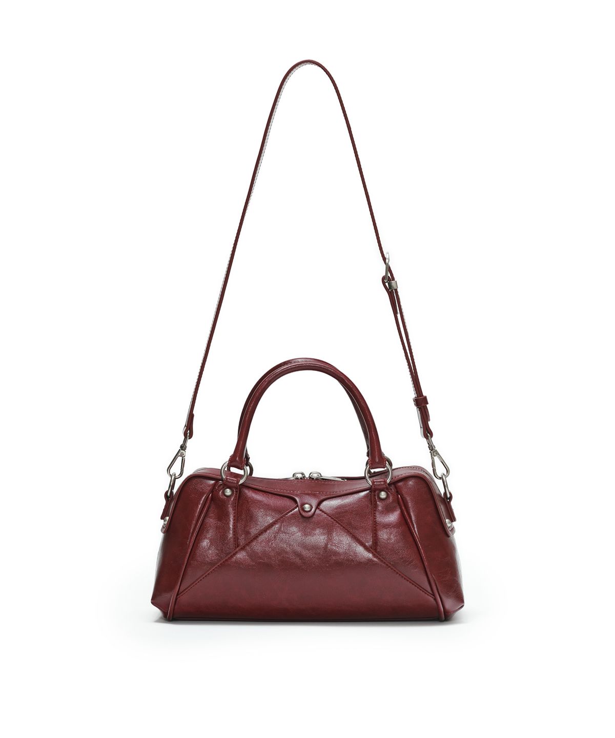 썬번프로젝트(SUNBURNPROJECT) FAUX LEATHER MINI M.O.S BAG, BURGUNDY