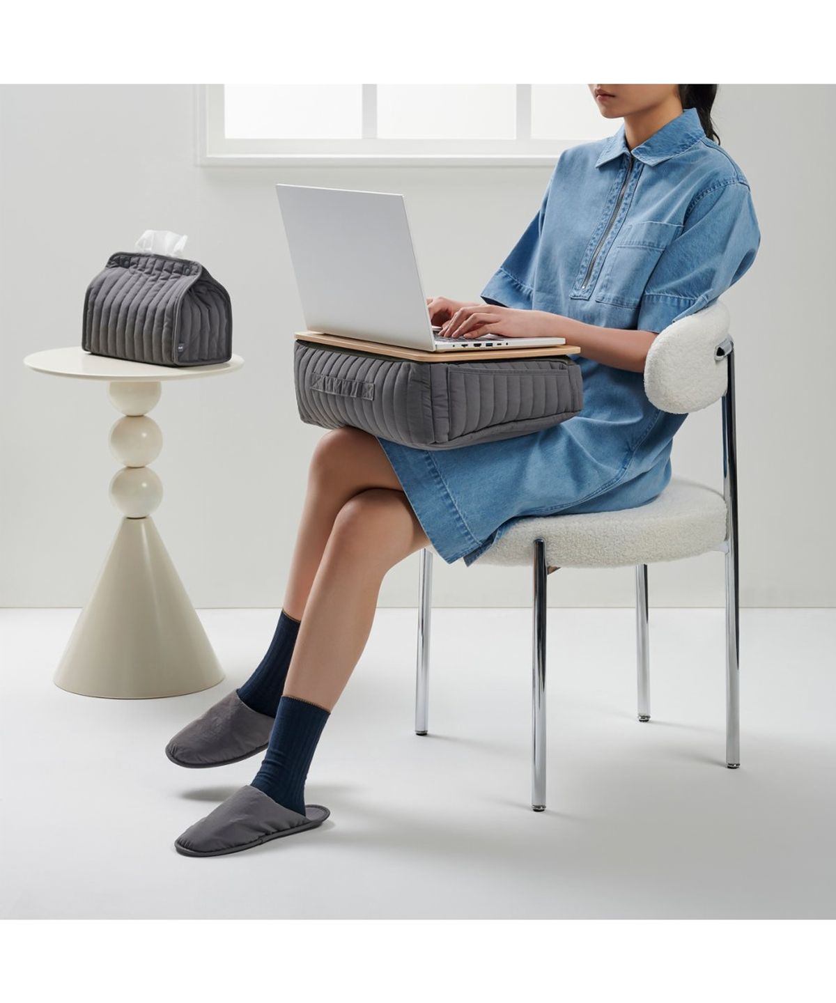 자주(JAJU) 퀼팅 휴지케이스_그레이