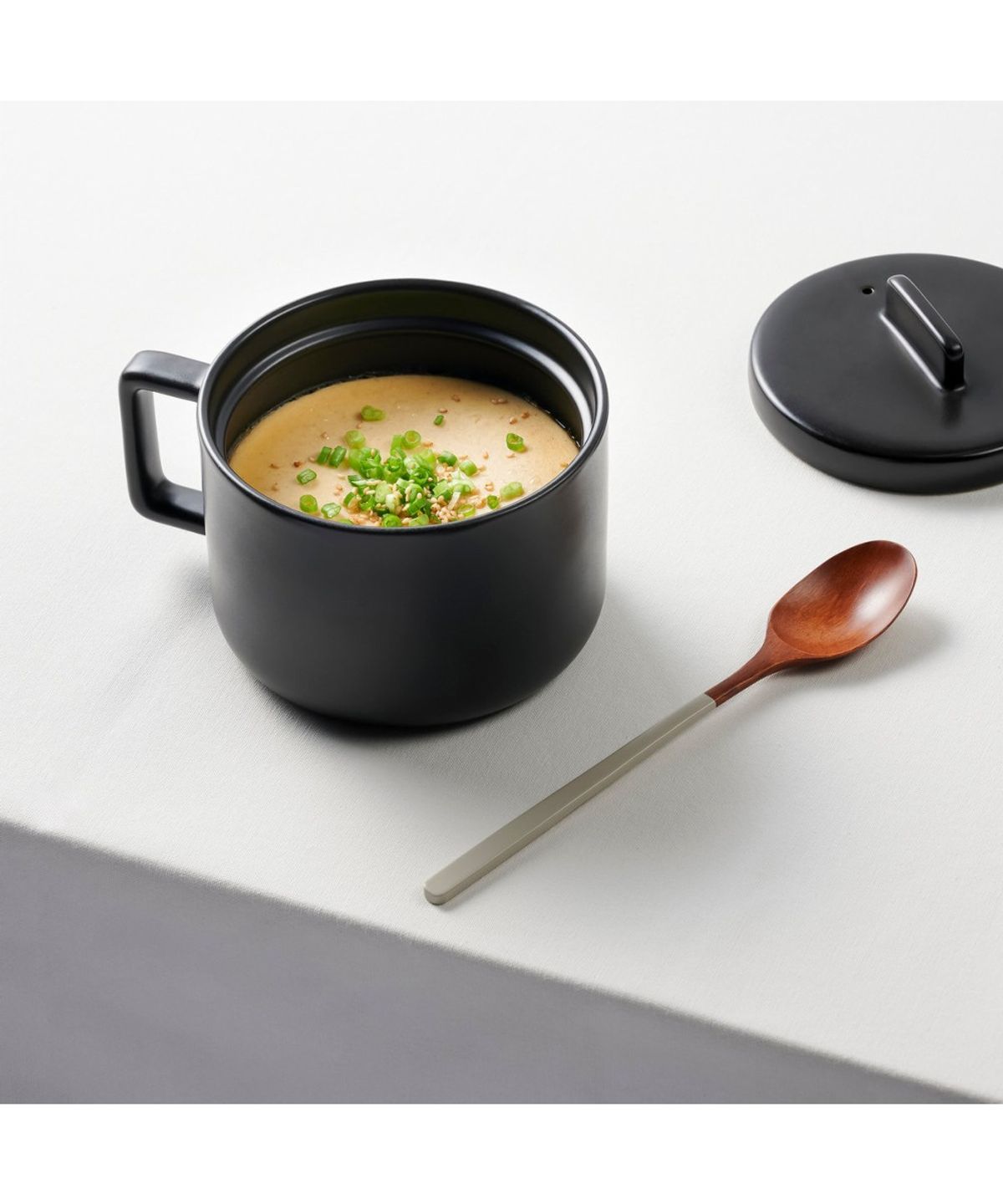 자주(JAJU) 전자레인지용 1인 도자기 밥솥_750ml_블랙