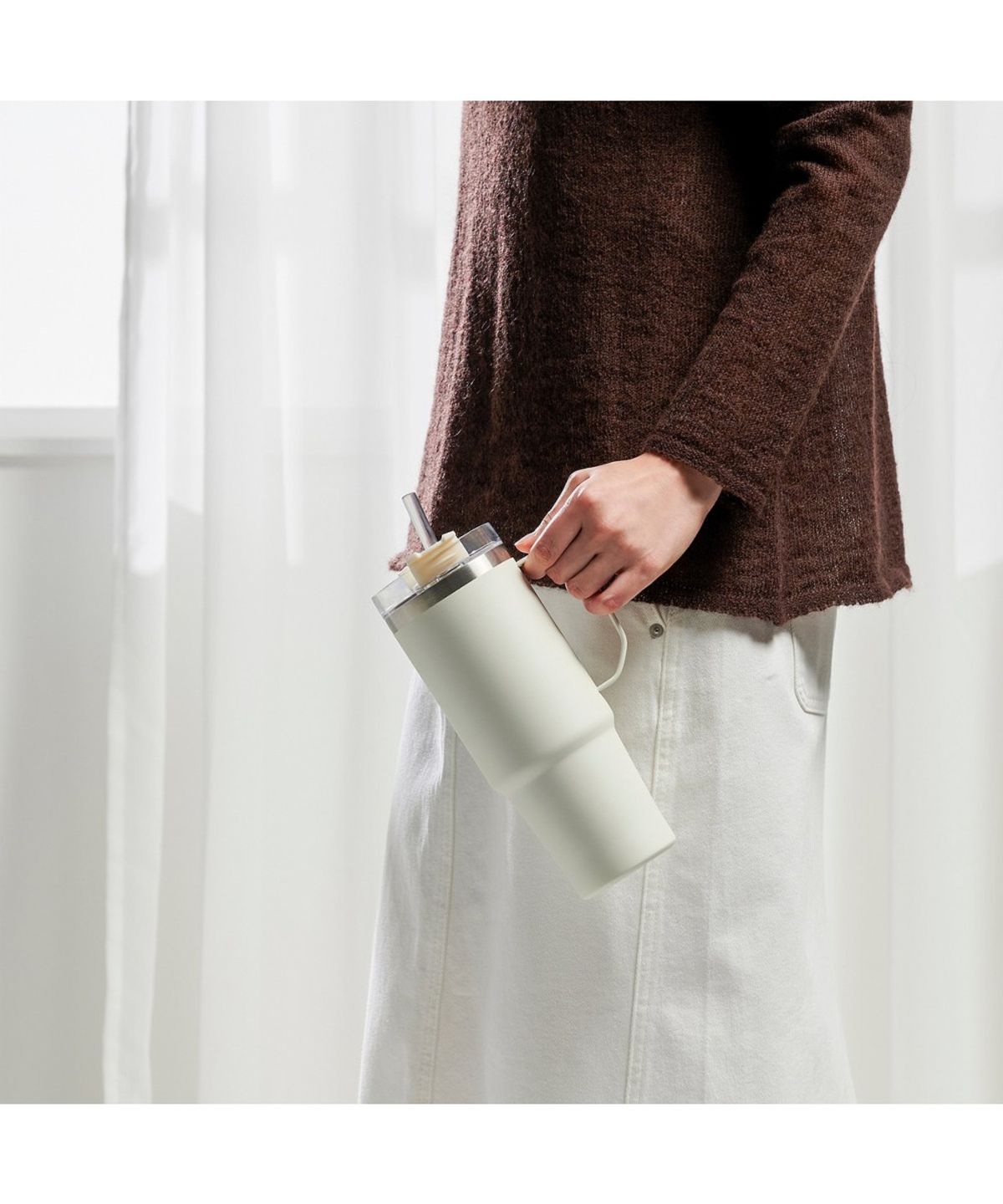 자주(JAJU) 대용량 멀티 텀블러 900ml_아이보리