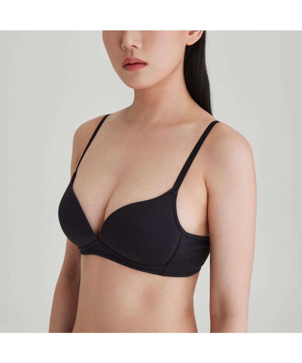 자주(JAJU) 여 720도 스트레치 코튼 몰드브라_블랙