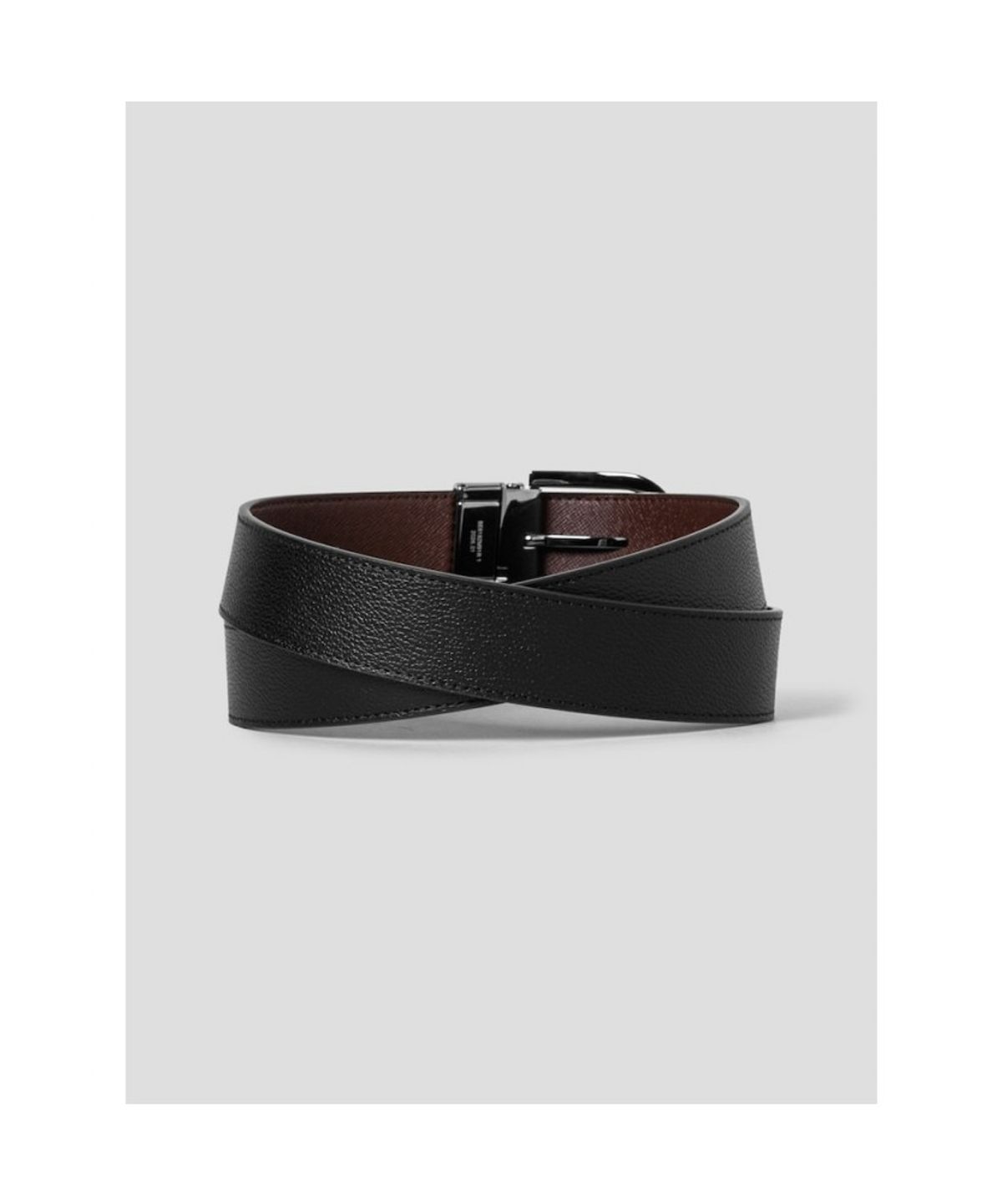 빈폴 액세서리(BEANPOLE ACCESSORY) 리버시블 라운드 유광 버클 벨트  블랙