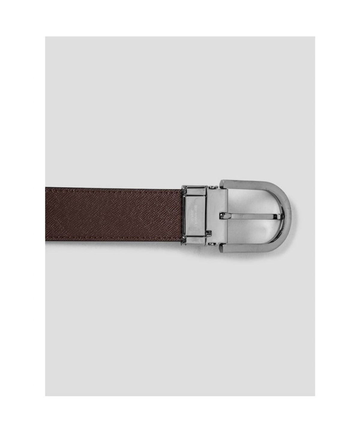 빈폴 액세서리(BEANPOLE ACCESSORY) 리버시블 라운드 유광 버클 벨트  블랙