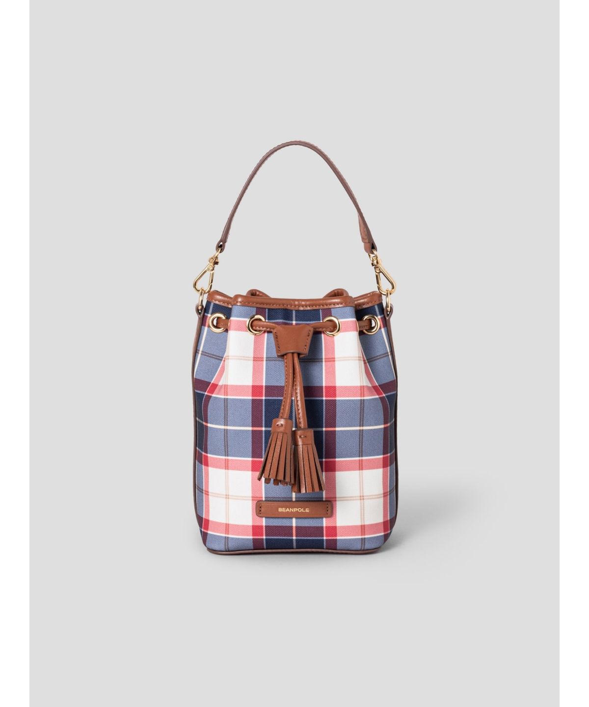 빈폴 액세서리(BEANPOLE ACCESSORY) 코어체크 PVC 드로우스트링백  레드