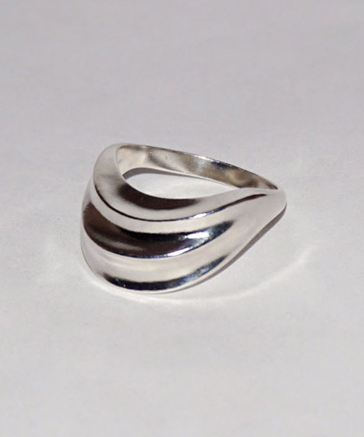 시에가하우스(SIEGA HOUSE) 3-LAYERED FOLD RING (GLOSSY- SILVER)