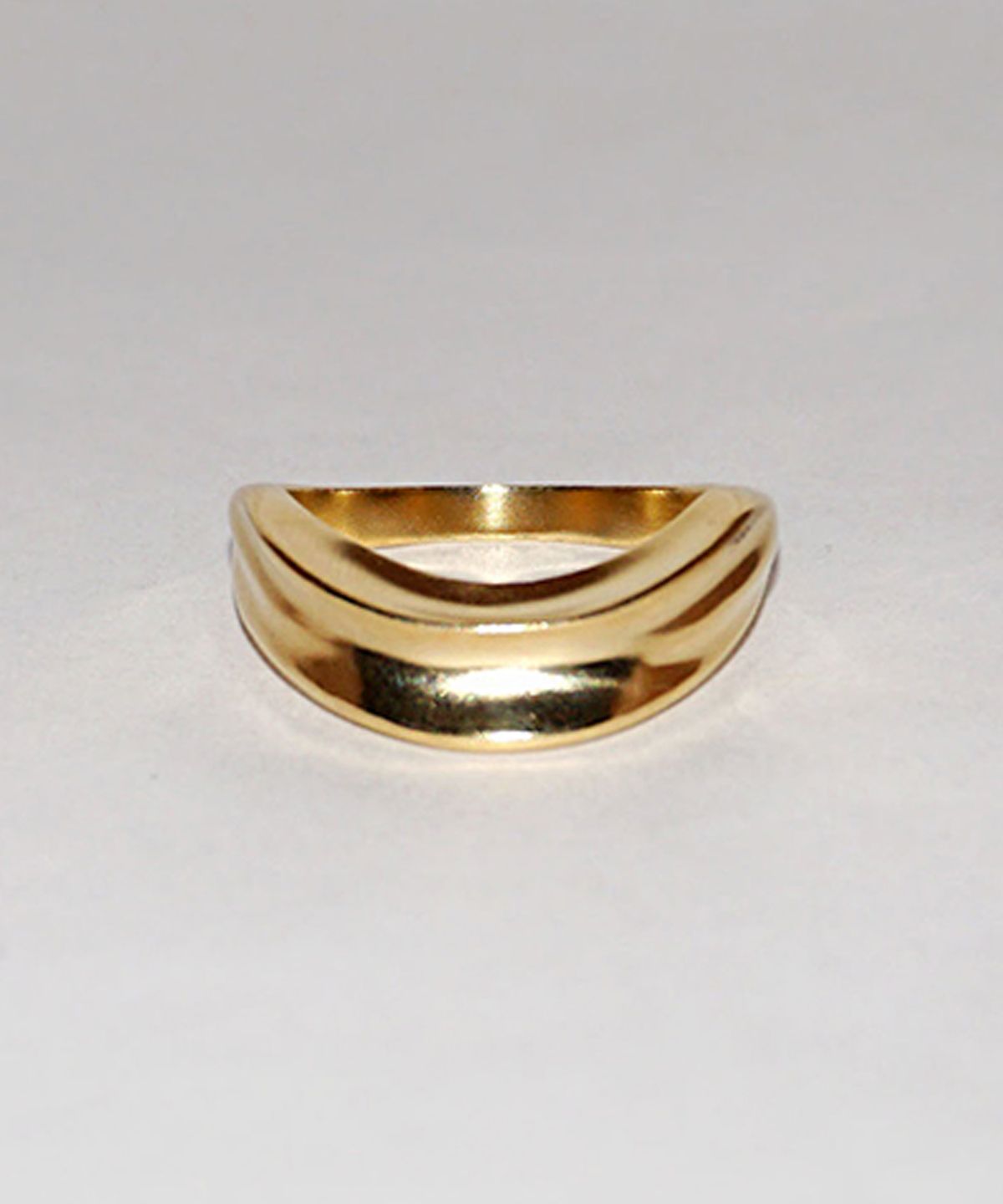 시에가하우스(SIEGA HOUSE) 2-LAYERED FOLD RING (GLOSSY- GOLD)