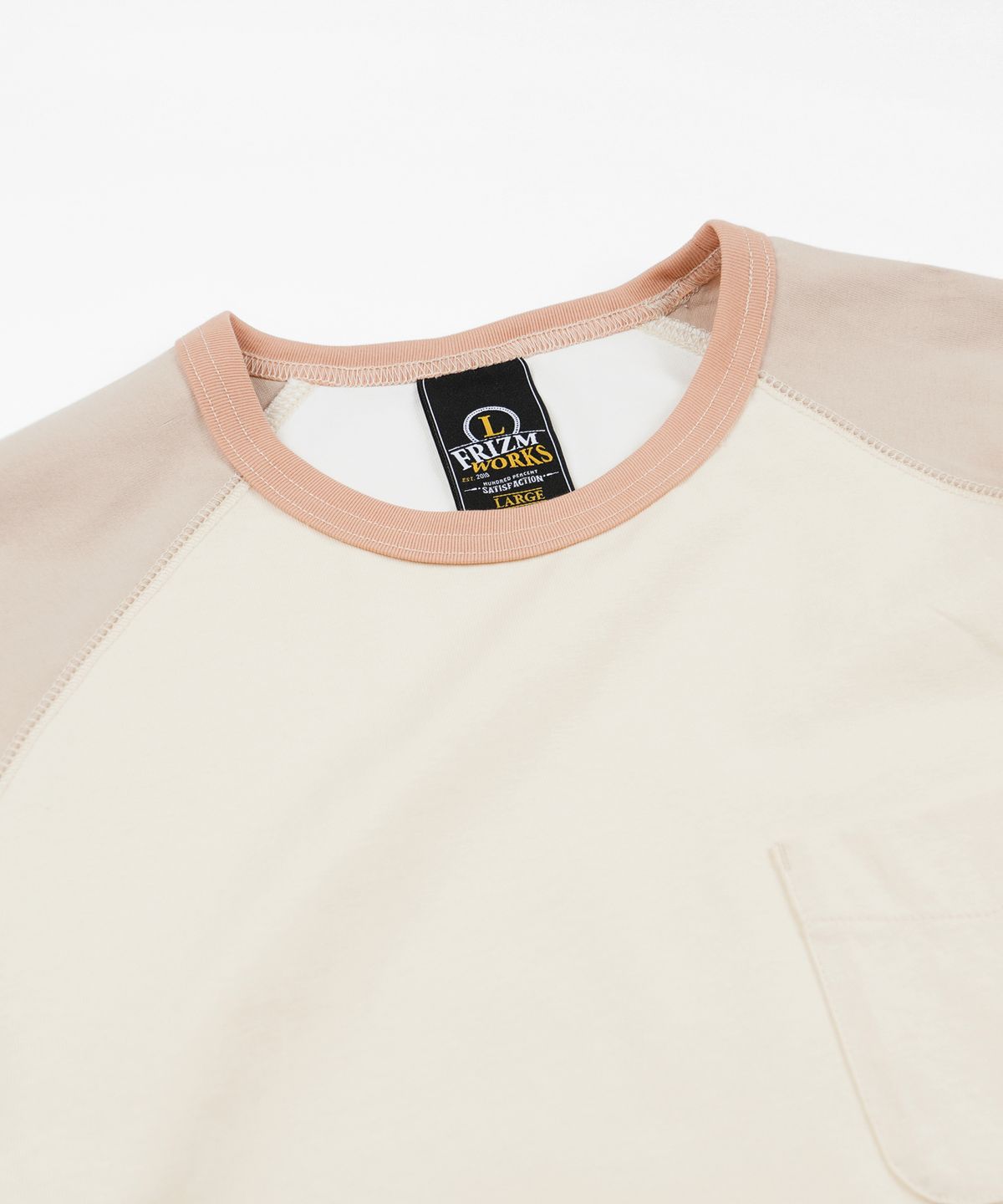 프리즘웍스(FRIZMWORKS) COLOR BLOCK RAGLAN TEE _ IVORY