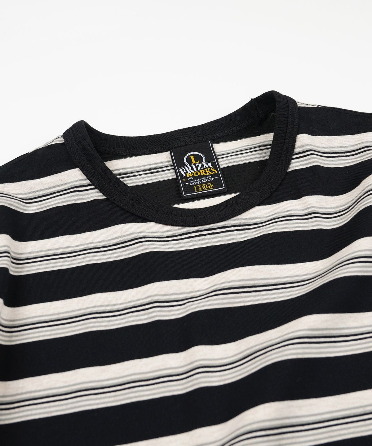 프리즘웍스(FRIZMWORKS) BLOCK STRIPE LONG SLEEVE TEE _ BLACK