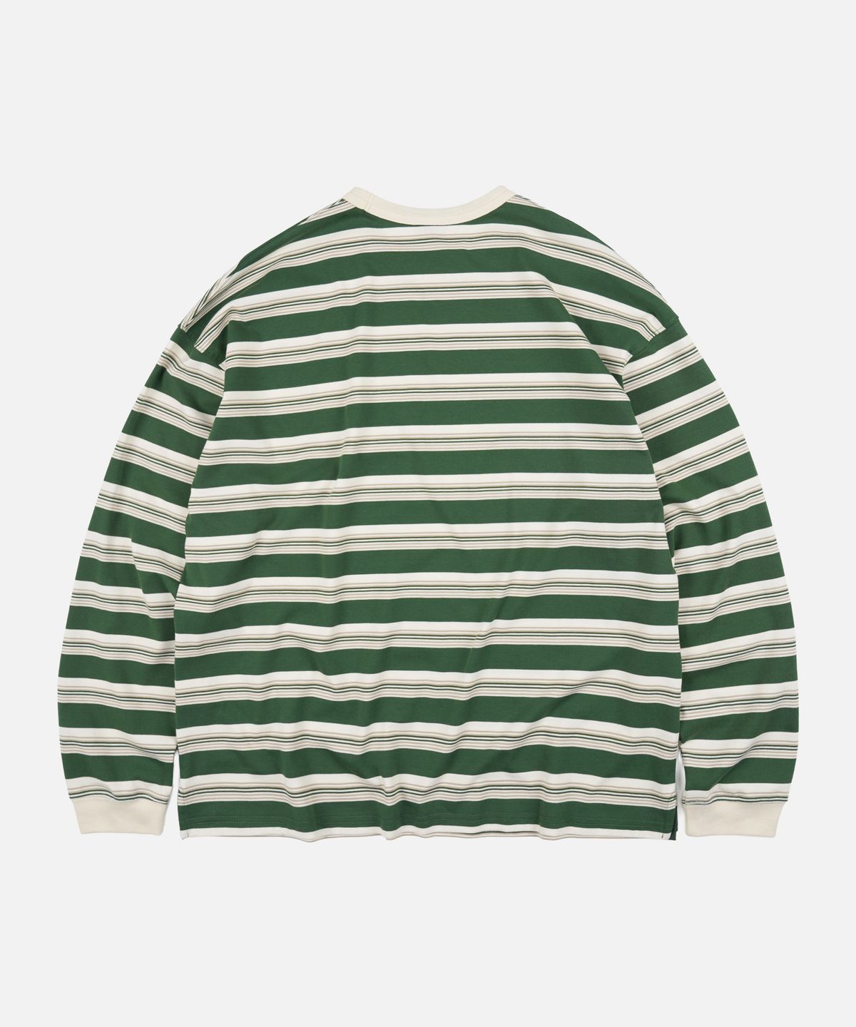 프리즘웍스(FRIZMWORKS) BLOCK STRIPE LONG SLEEVE TEE _ DARK GREEN