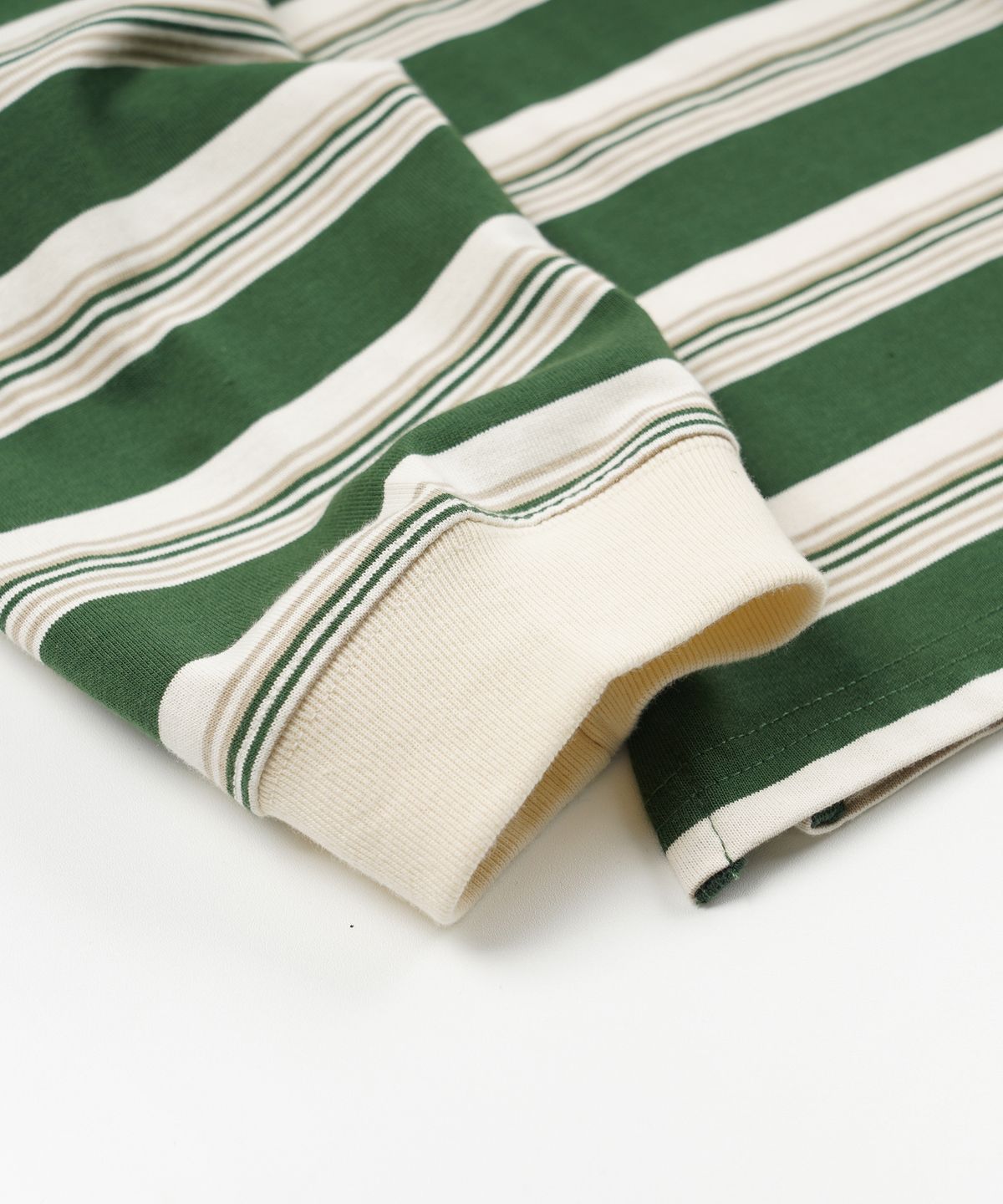 프리즘웍스(FRIZMWORKS) BLOCK STRIPE LONG SLEEVE TEE _ DARK GREEN