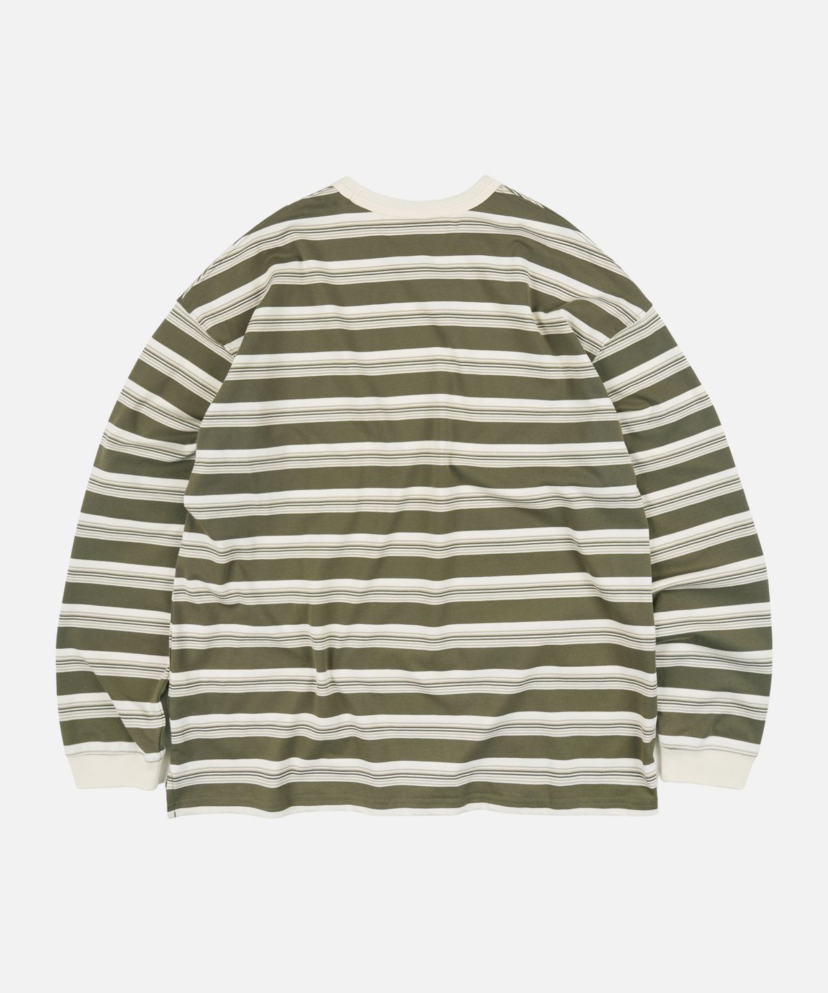프리즘웍스(FRIZMWORKS) BLOCK STRIPE LONG SLEEVE TEE _ OLIVE