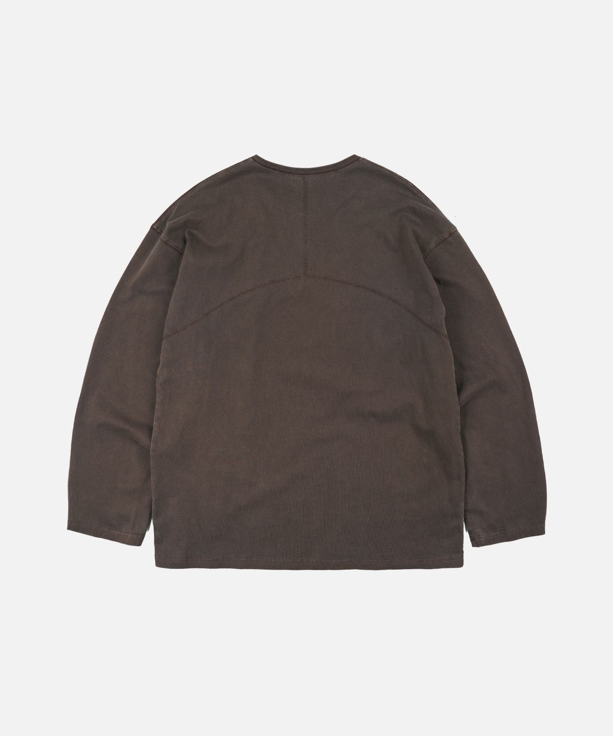프리즘웍스(FRIZMWORKS) PIGMENT DYEING HENLEY NECK TEE _ BROWN