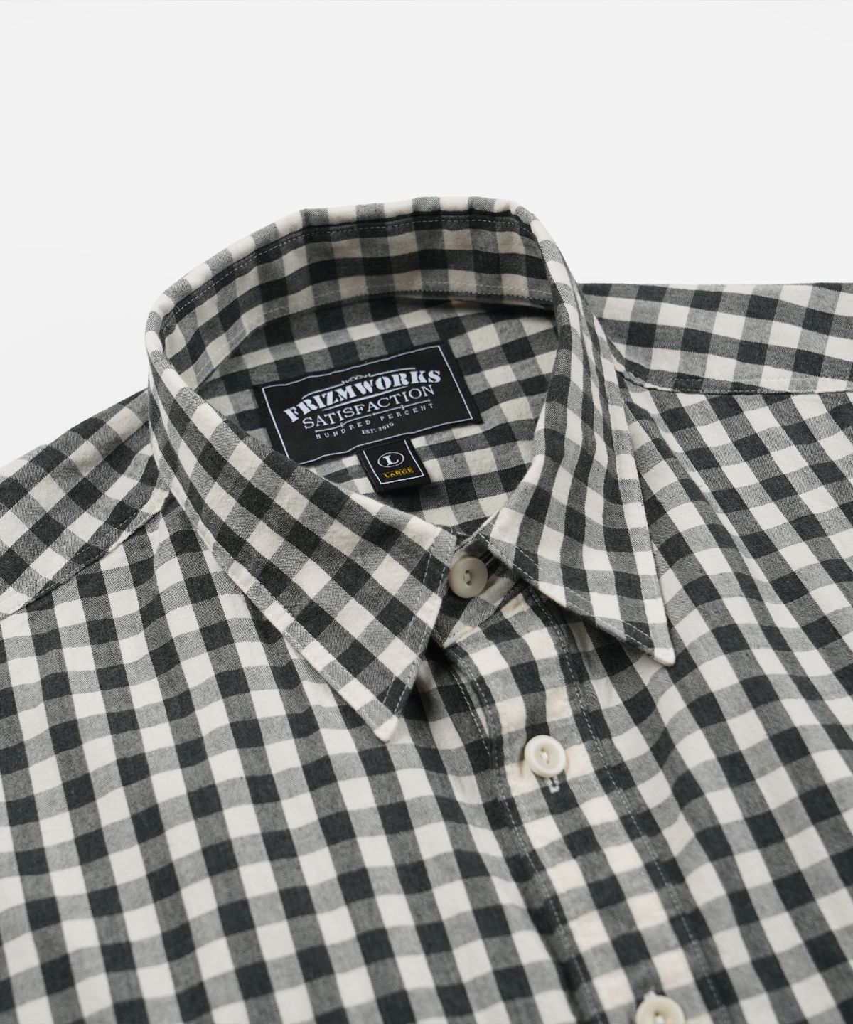 프리즘웍스(FRIZMWORKS) MELANGE CHECK WORK SHIRT _ BLACK