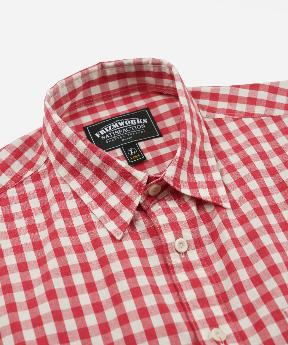 프리즘웍스(FRIZMWORKS) MELANGE CHECK WORK SHIRT _ RED
