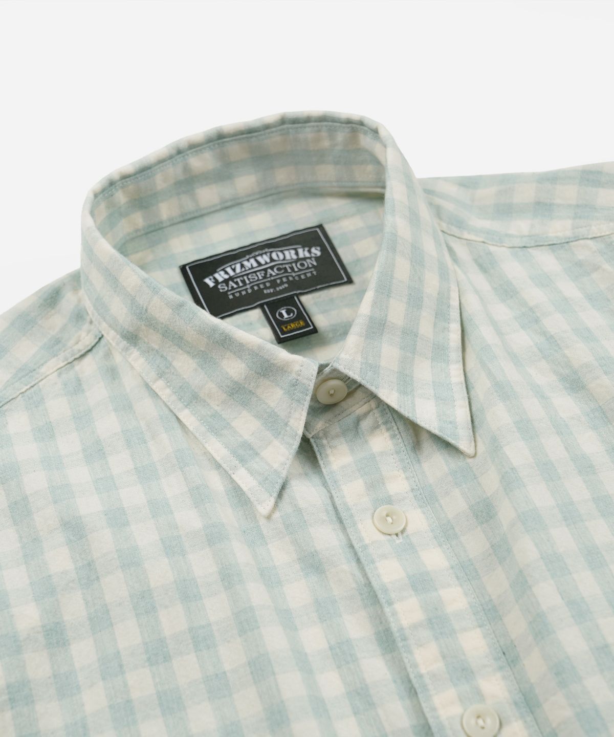 프리즘웍스(FRIZMWORKS) MELANGE CHECK WORK SHIRT _ PALE GREEN