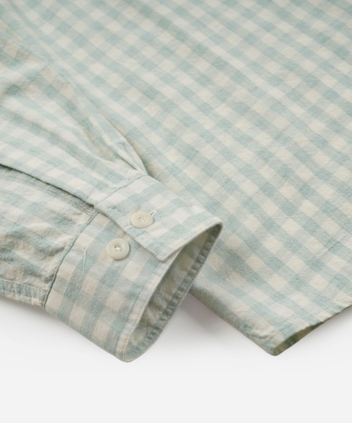 프리즘웍스(FRIZMWORKS) MELANGE CHECK WORK SHIRT _ PALE GREEN