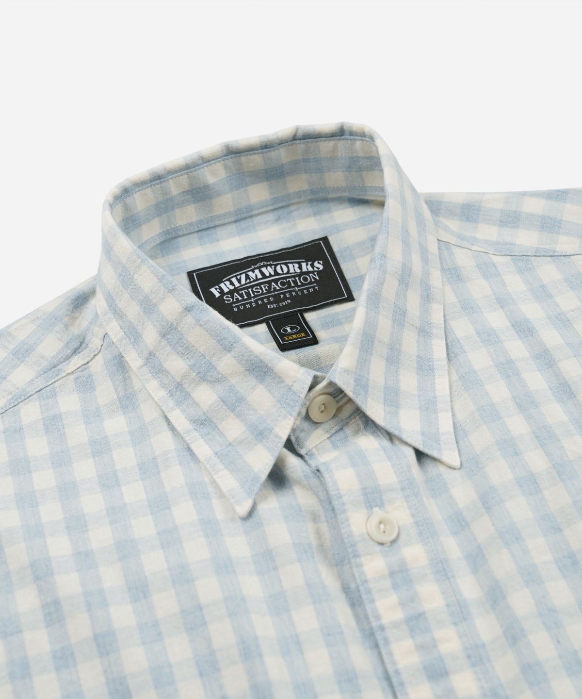 프리즘웍스(FRIZMWORKS) MELANGE CHECK WORK SHIRT _ SKY