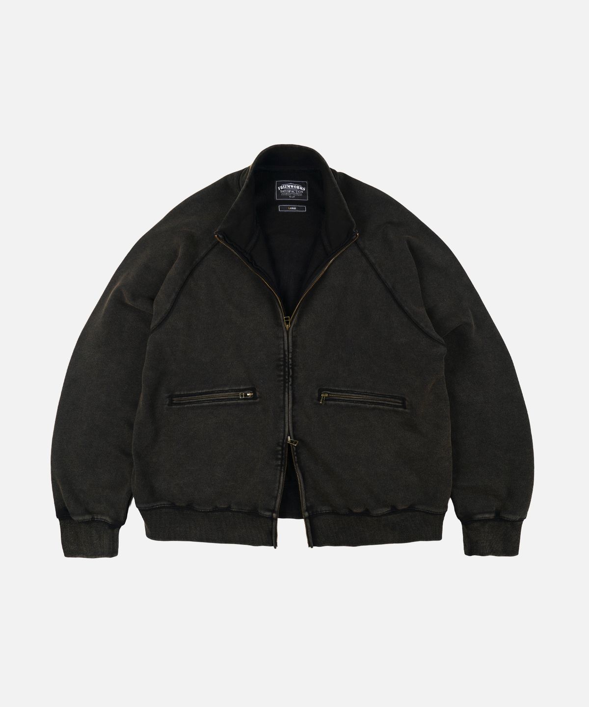 프리즘웍스(FRIZMWORKS) VINTAGE DYEING FULL ZIP SWEAT _ BLACK BROWN