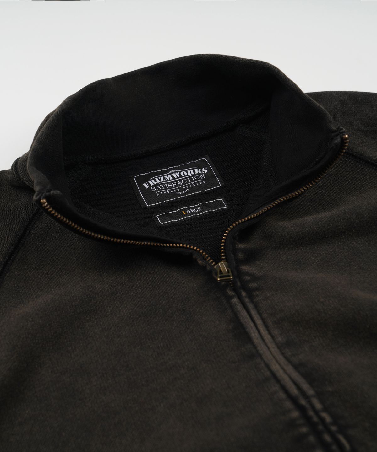 프리즘웍스(FRIZMWORKS) VINTAGE DYEING FULL ZIP SWEAT _ BLACK BROWN