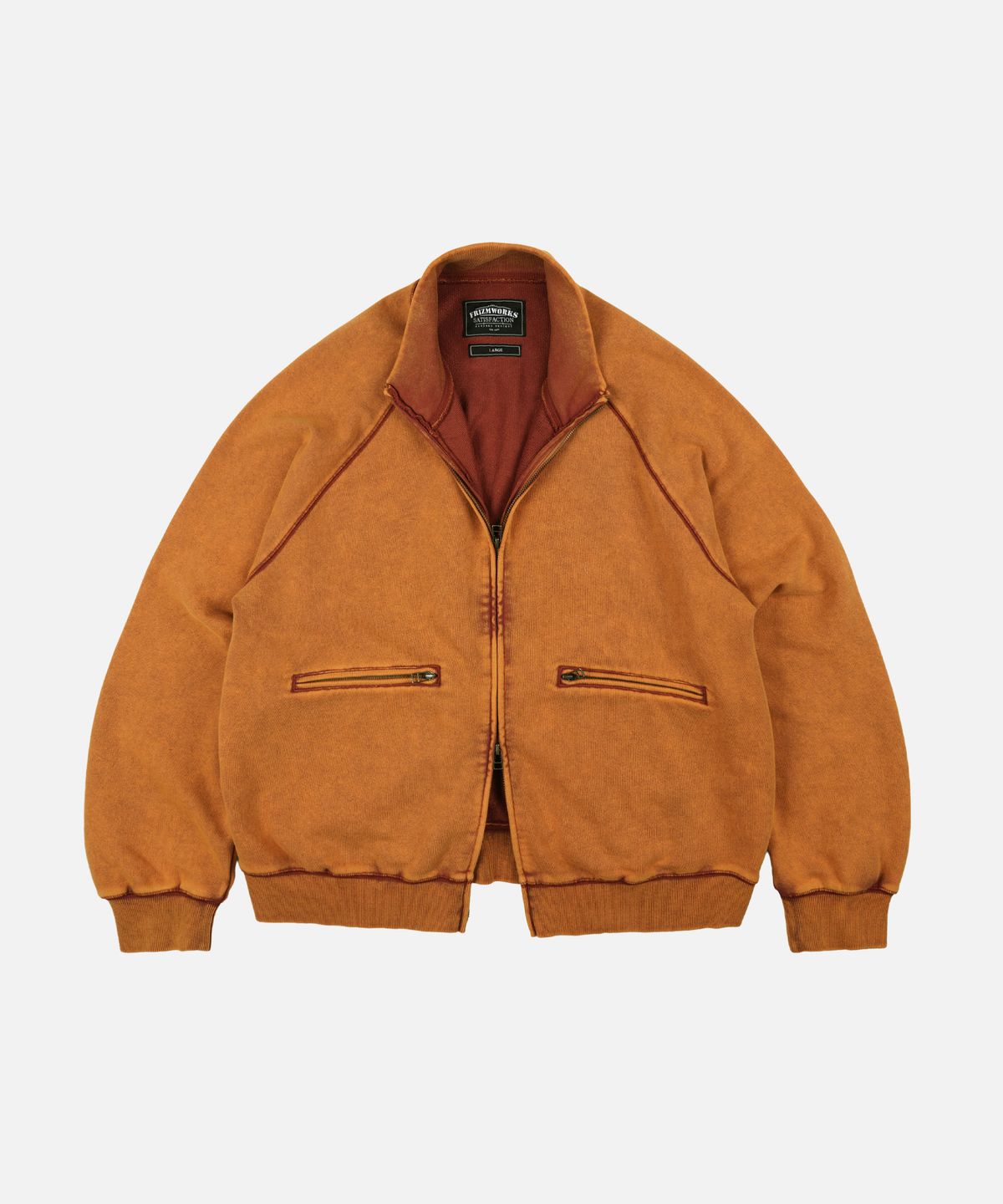 프리즘웍스(FRIZMWORKS) VINTAGE DYEING FULL ZIP SWEAT _ SUNSET