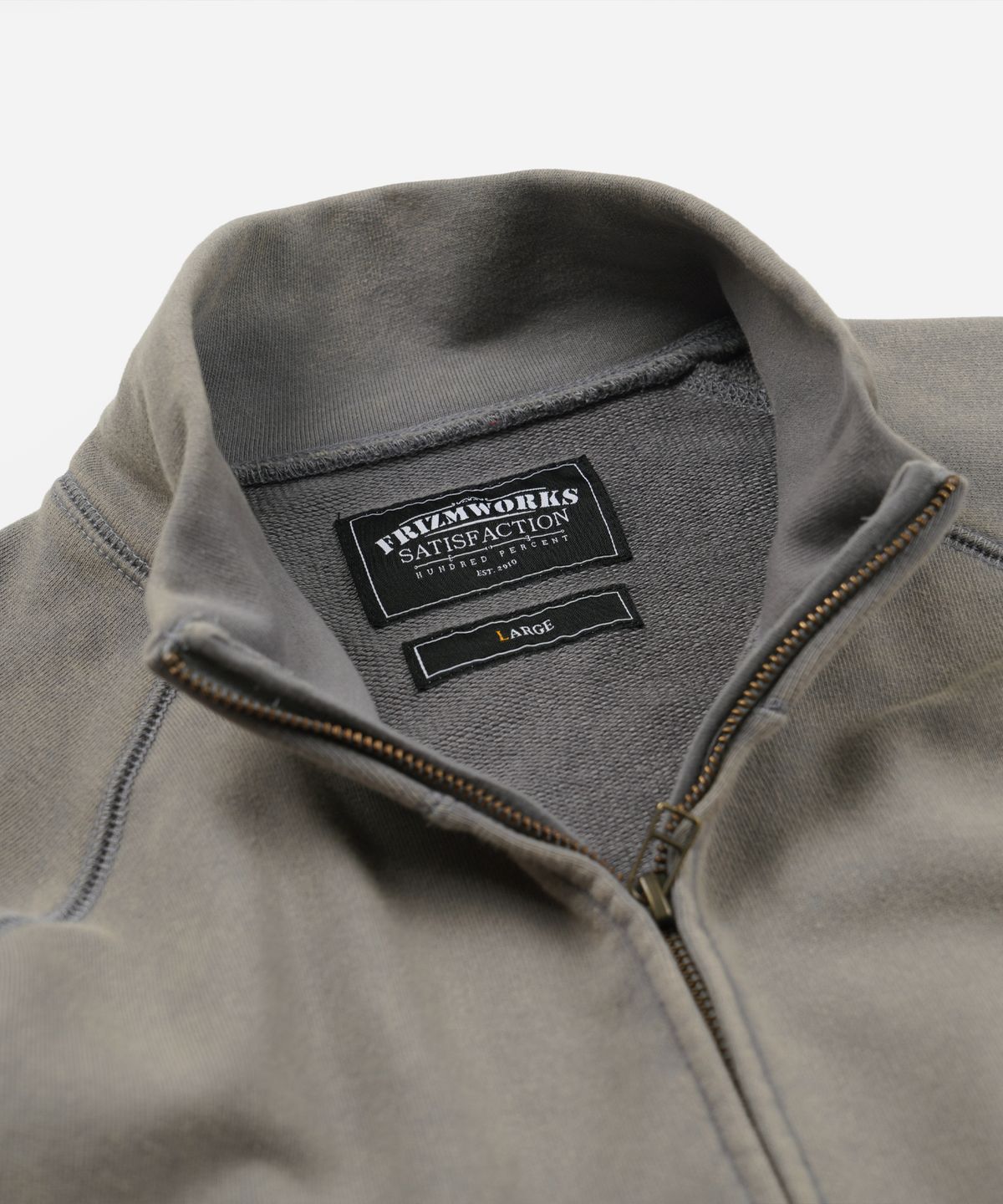 프리즘웍스(FRIZMWORKS) VINTAGE DYEING FULL ZIP SWEAT _ VINTAGE GRAY