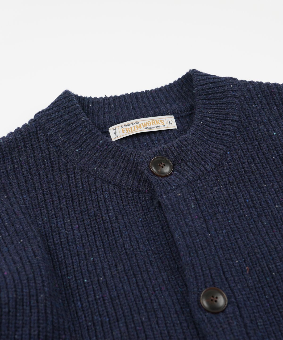 프리즘웍스(FRIZMWORKS) BOCACI WOOL ROUND CARDIGAN _ NAVY