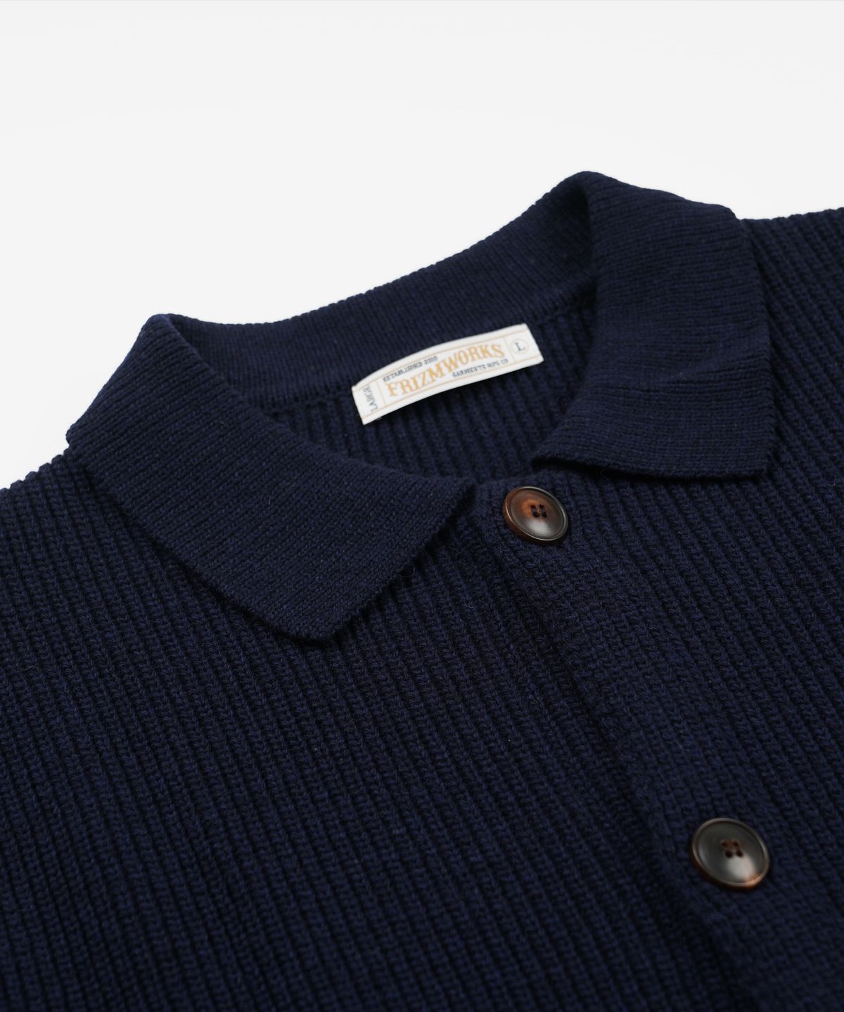 프리즘웍스(FRIZMWORKS) ULTRA HEAVYWEIGHT COLLAR CARDIGAN _ NAVY