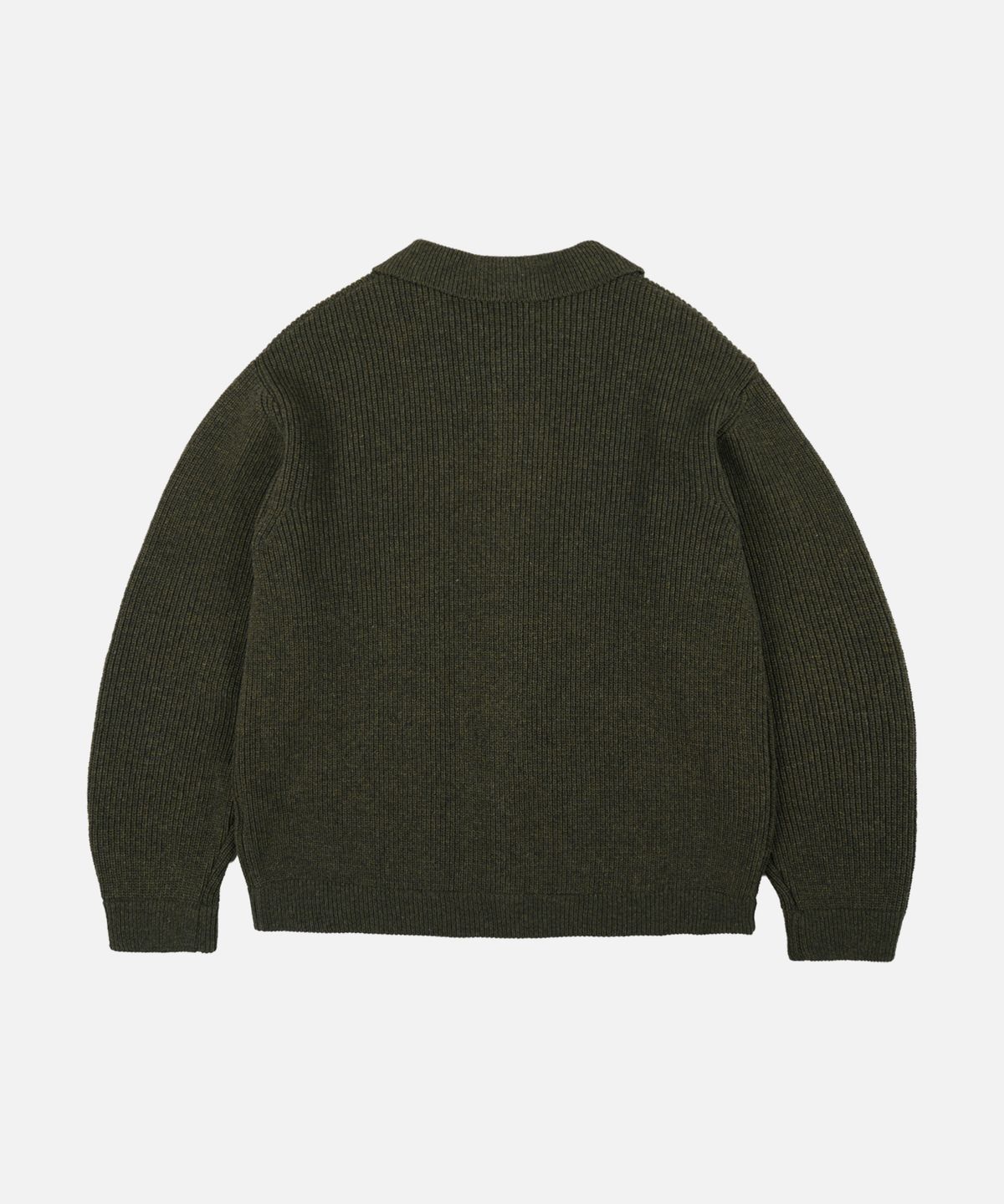 프리즘웍스(FRIZMWORKS) ULTRA HEAVYWEIGHT COLLAR CARDIGAN _ FOREST GREEN