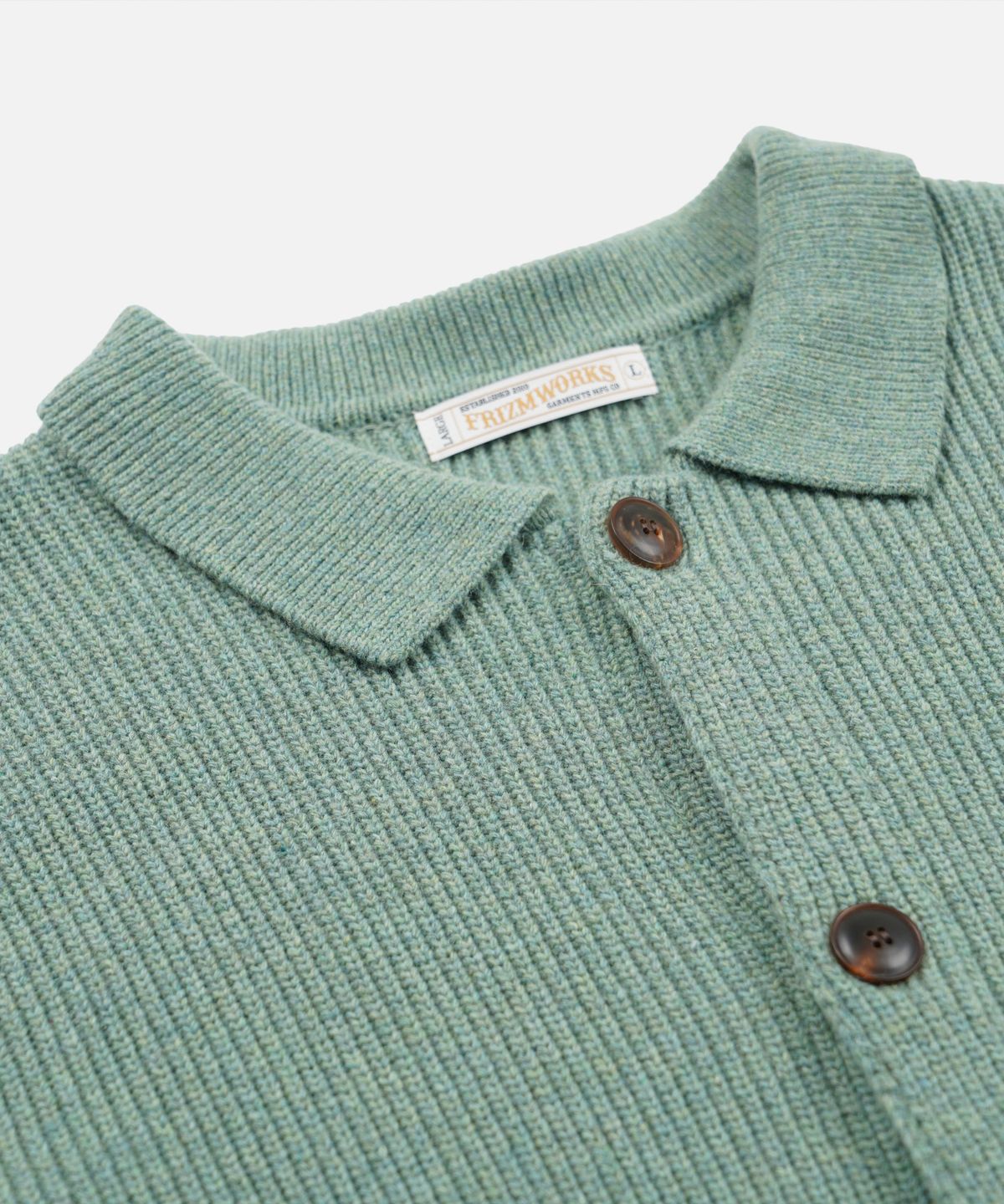 프리즘웍스(FRIZMWORKS) ULTRA HEAVYWEIGHT COLLAR CARDIGAN _ JADE GREEN