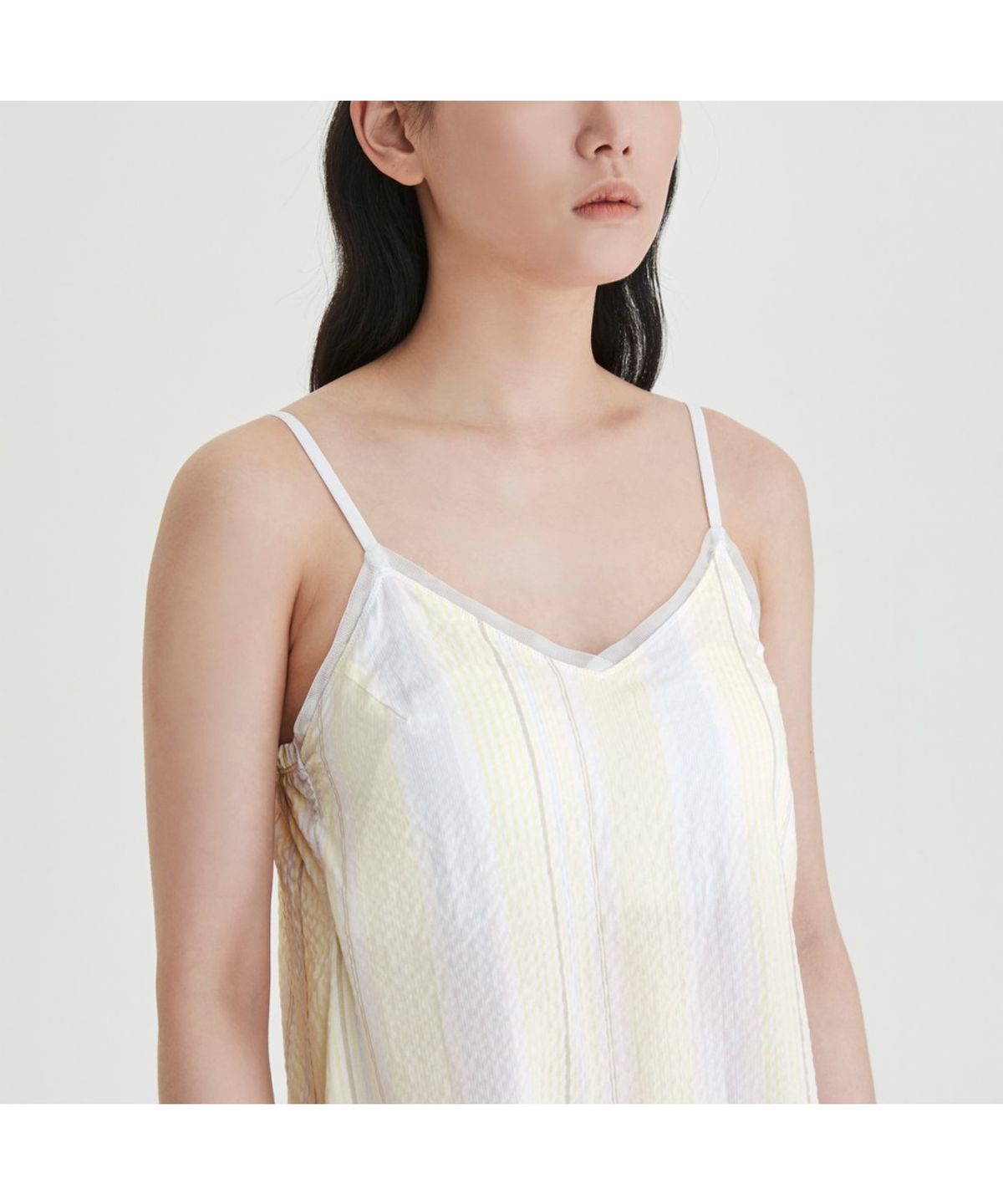 자주(JAJU) 여 코튼 레이온 슬립 원피스_라이트 옐로우