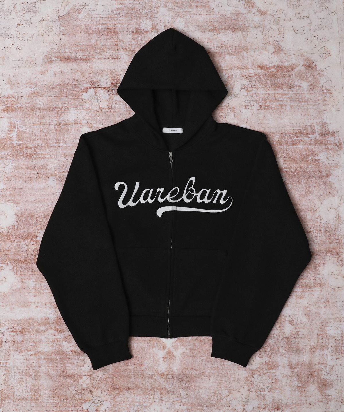 아르반(AREUBAN) UAREBAN 크롭 후드집업_ 퓨어 블랙