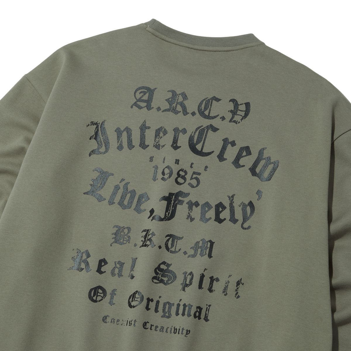 인터크루(INTERCREW) 1도 레터링 맨투맨 D베이지 ITA1TM02ADE