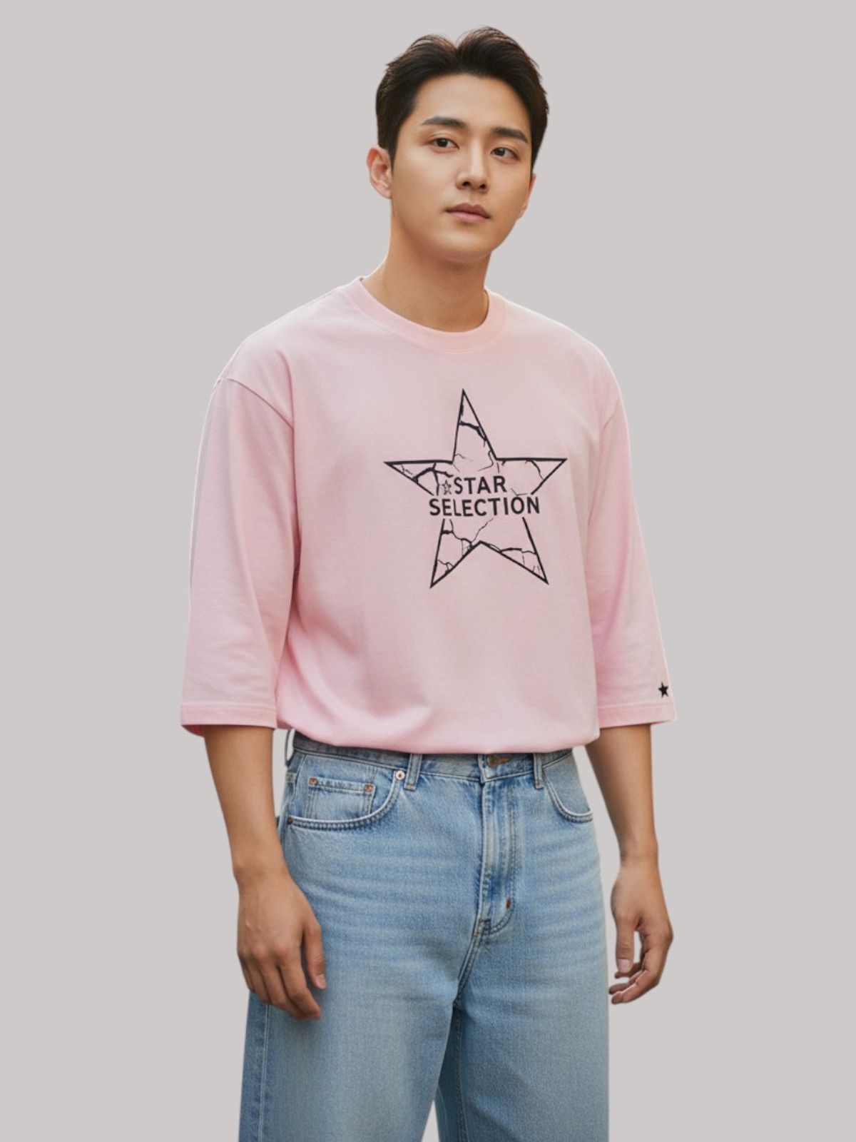 지블랙(ZBLACK) 스타셀렉션 STAR IN STAR 7부 티셔츠(PINK)