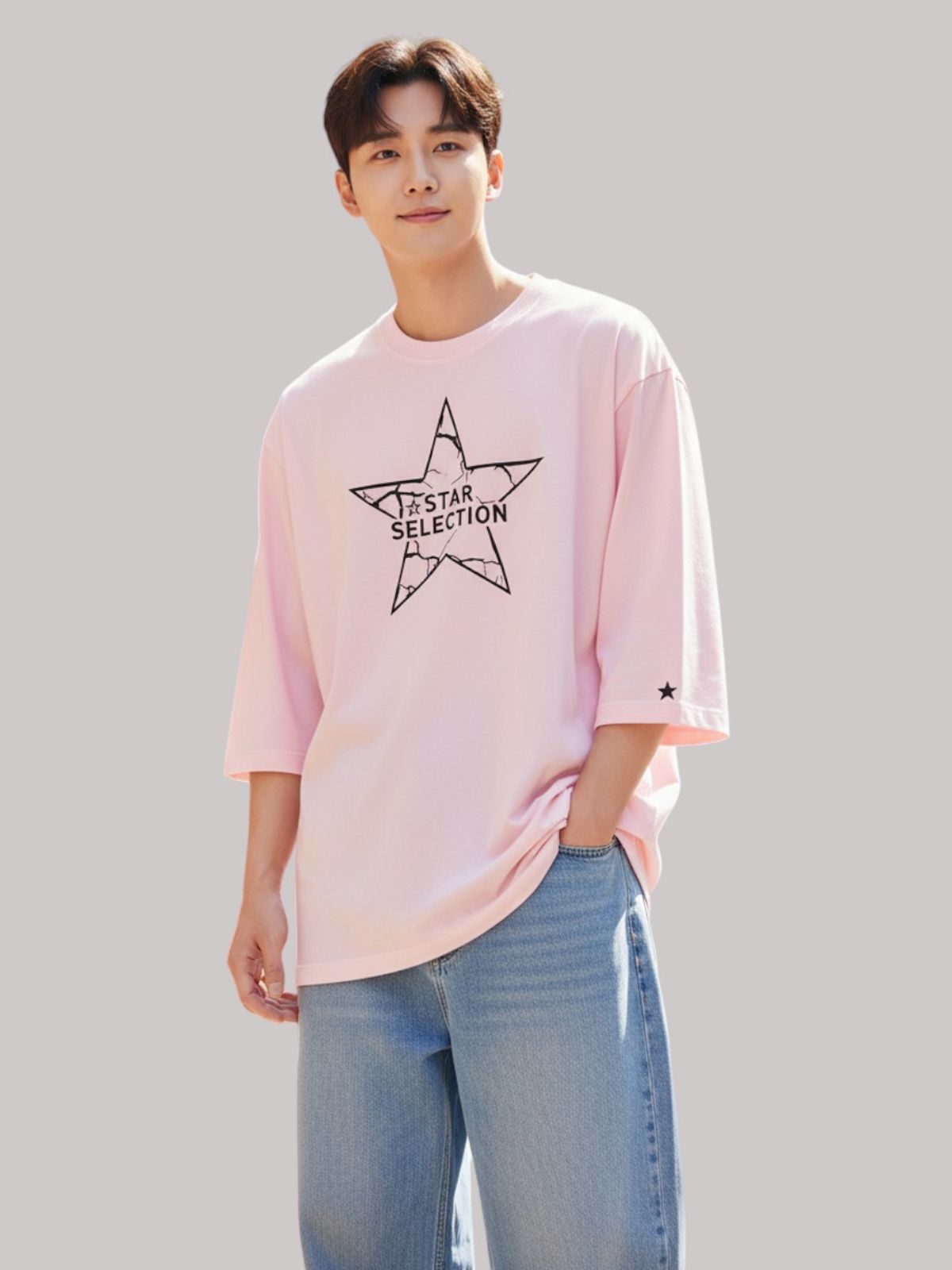 지블랙(ZBLACK) 스타셀렉션 STAR IN STAR 7부 티셔츠(PINK)