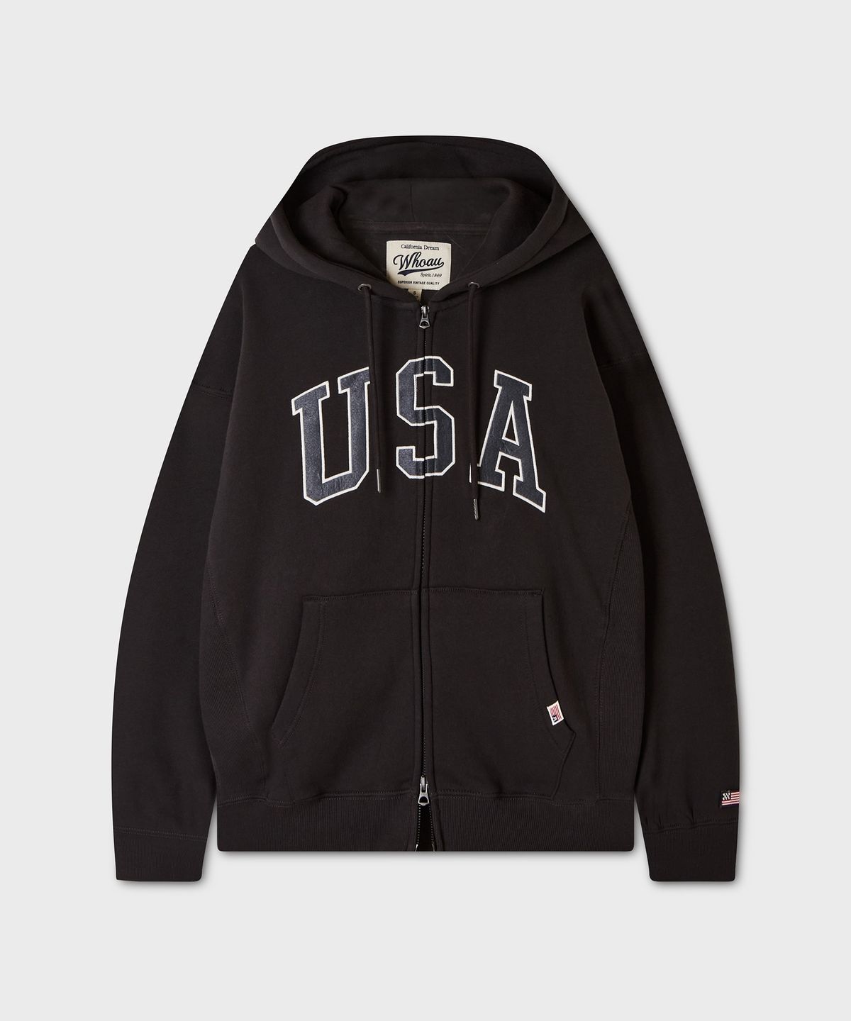 후아유(WHO.A.U) [기모 선택] USA Hood Zip-up(Over-fit) / WHMZG4992U